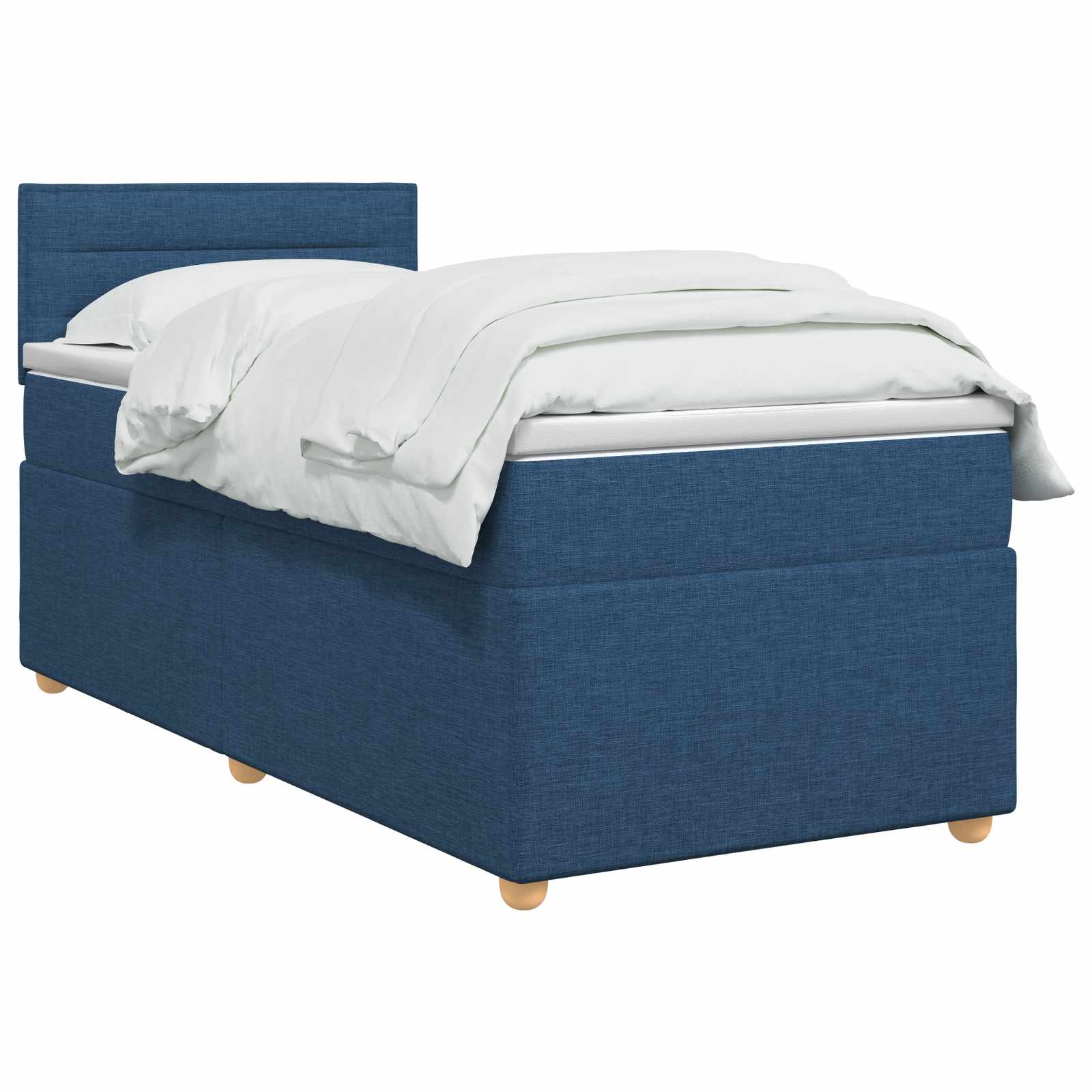 Boxspringbed met matras met hoofdeinde Blauw 90 x 200 cm Stof – afbeelding 2