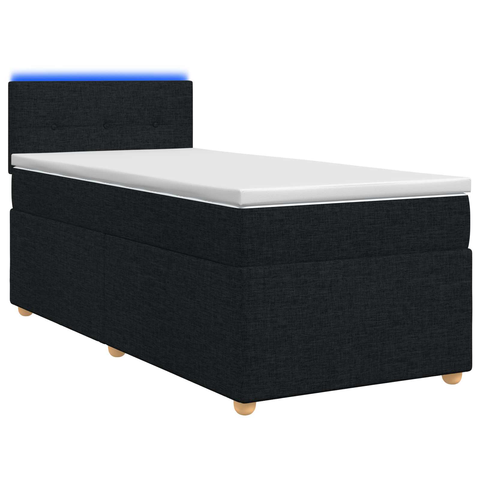 Boxspringbed met matras met hoofdeinde Zwart 90 x 200 cm Stof