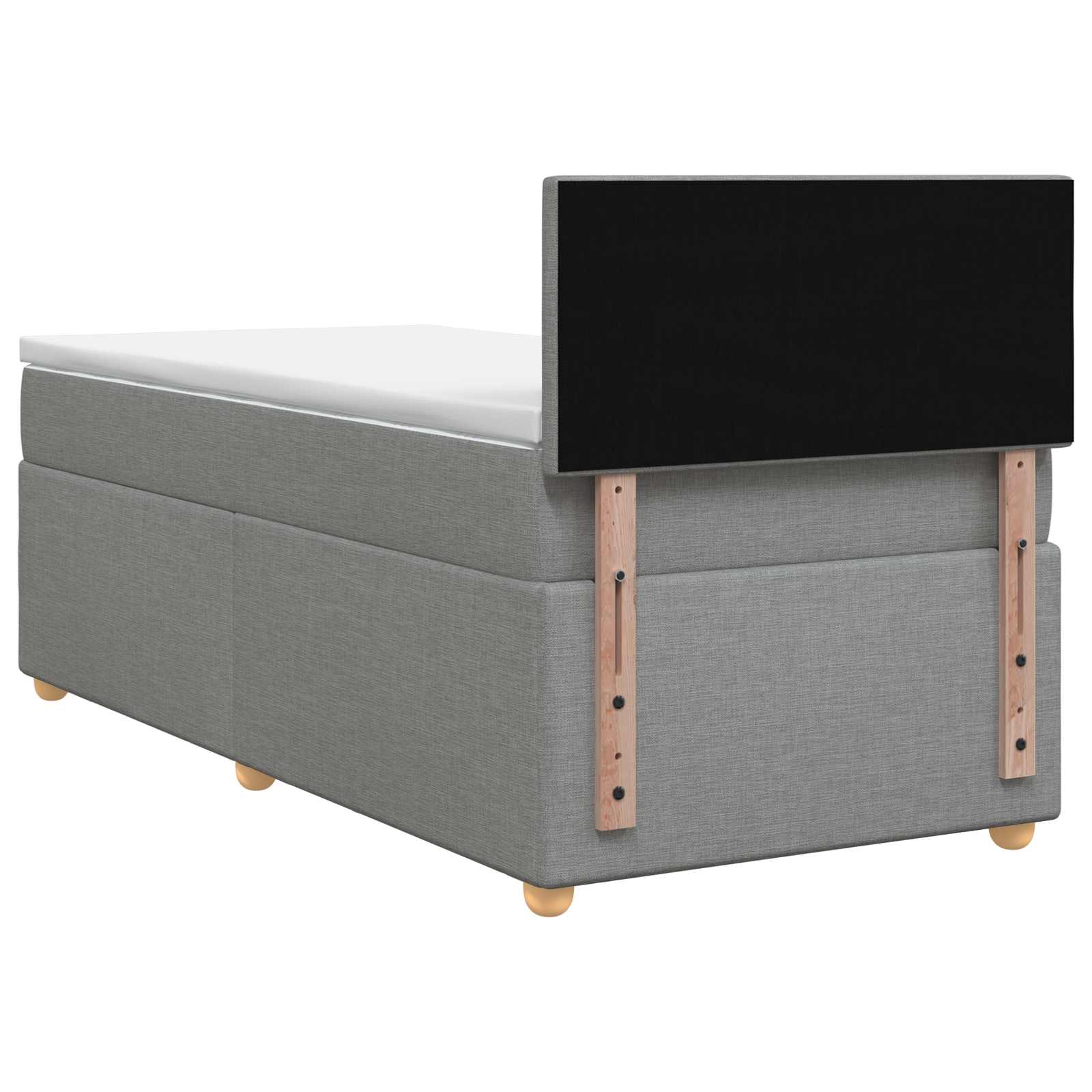 Boxspringbed met matras Lichtgrijs 90 x 200 cm Stof – afbeelding 7