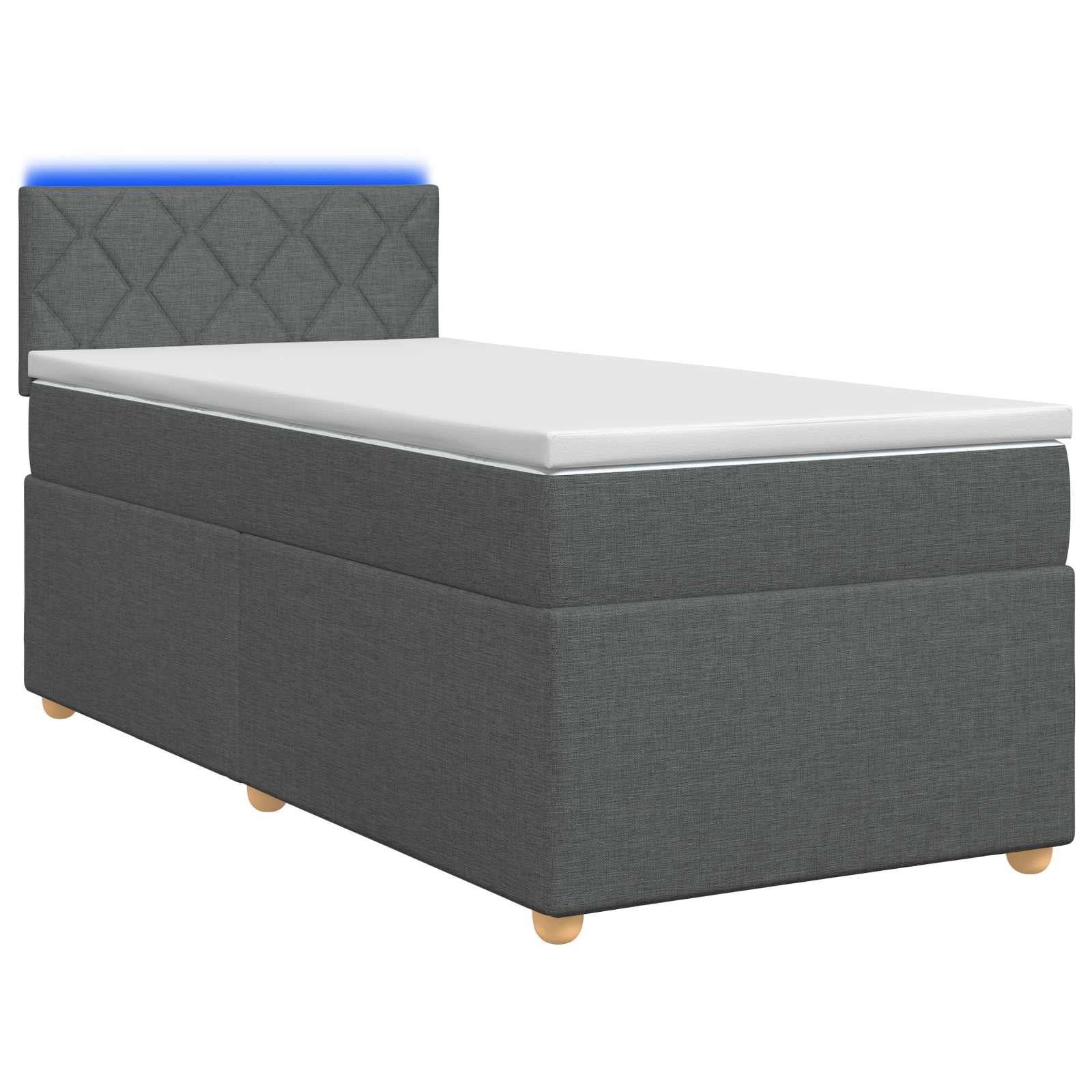 Boxspringbed met matras Donkergrijs 90 x 200 cm Stof