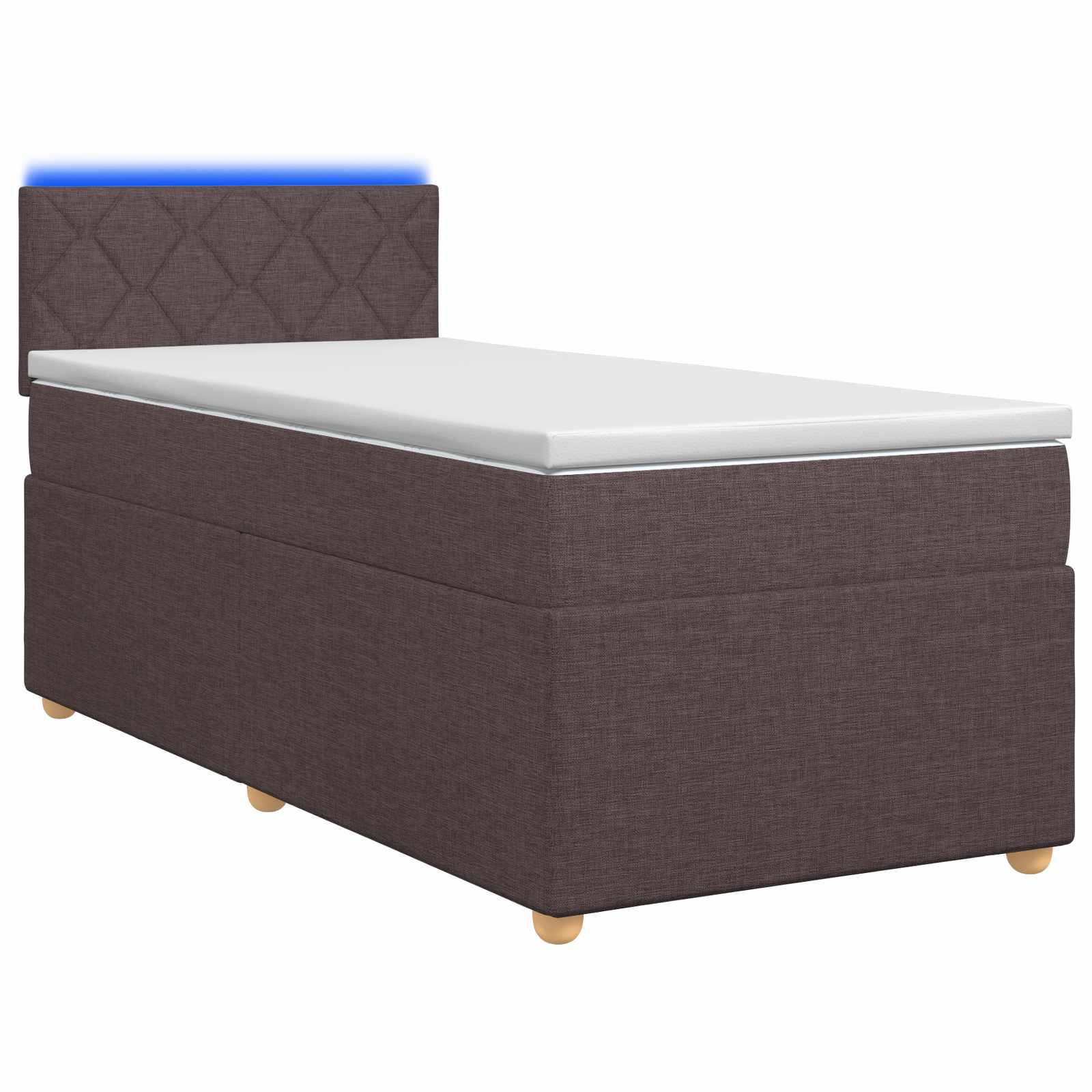 Boxspringbed met matras Donkerbruin 90 x 200 cm Stof – afbeelding 1