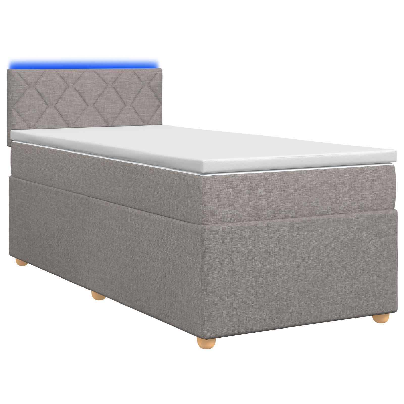 Boxspringbed met matras met hoofdeinde Taupe 100 x 200 cm Stof