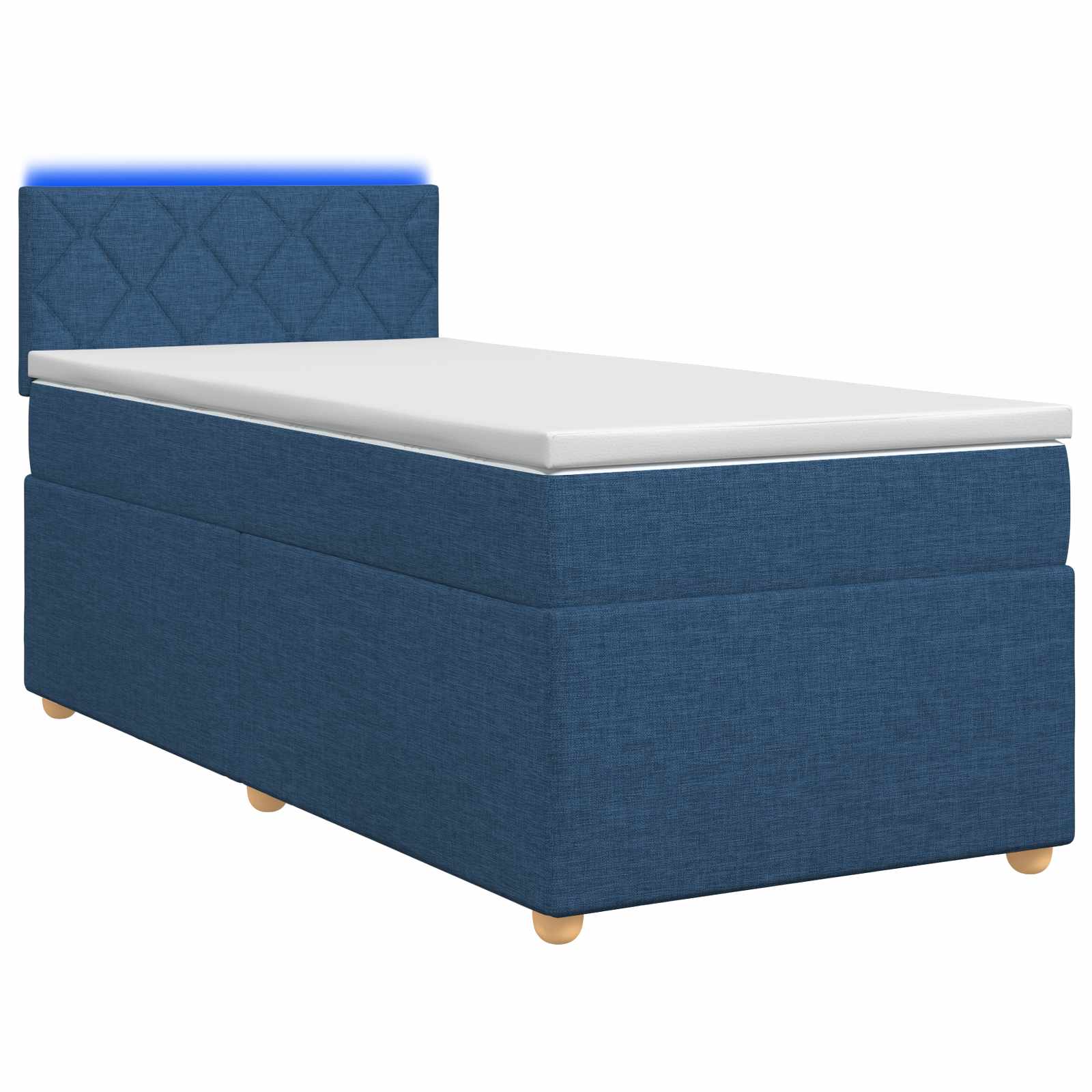 Boxspringbed met matras met hoofdeinde Blauw 100 x 200 cm Stof