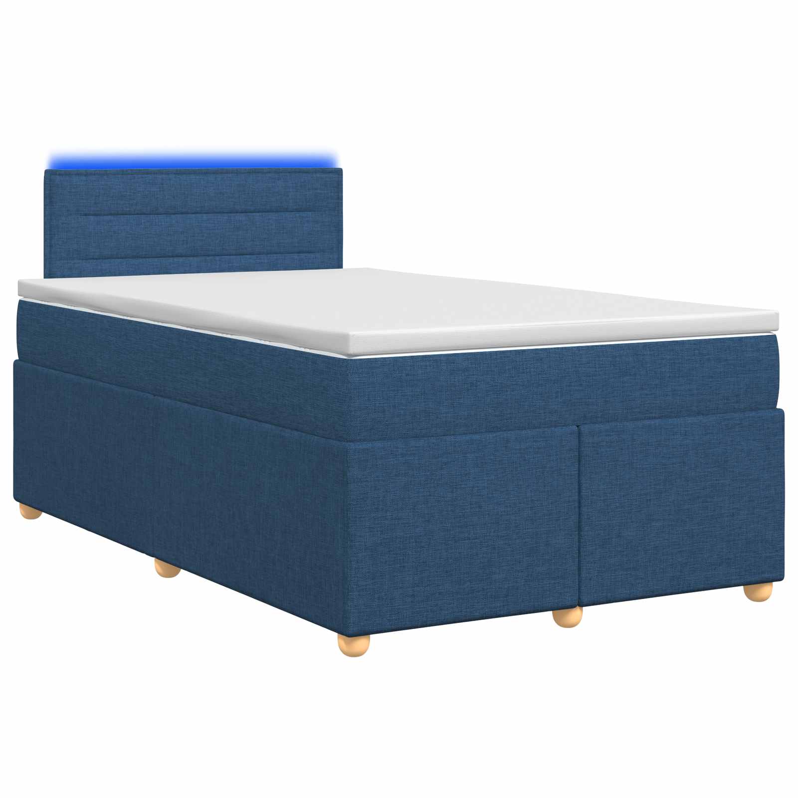 Boxspringbed met matras met hoofdeinde Blauw 120 x 190 cm Stof – afbeelding 1