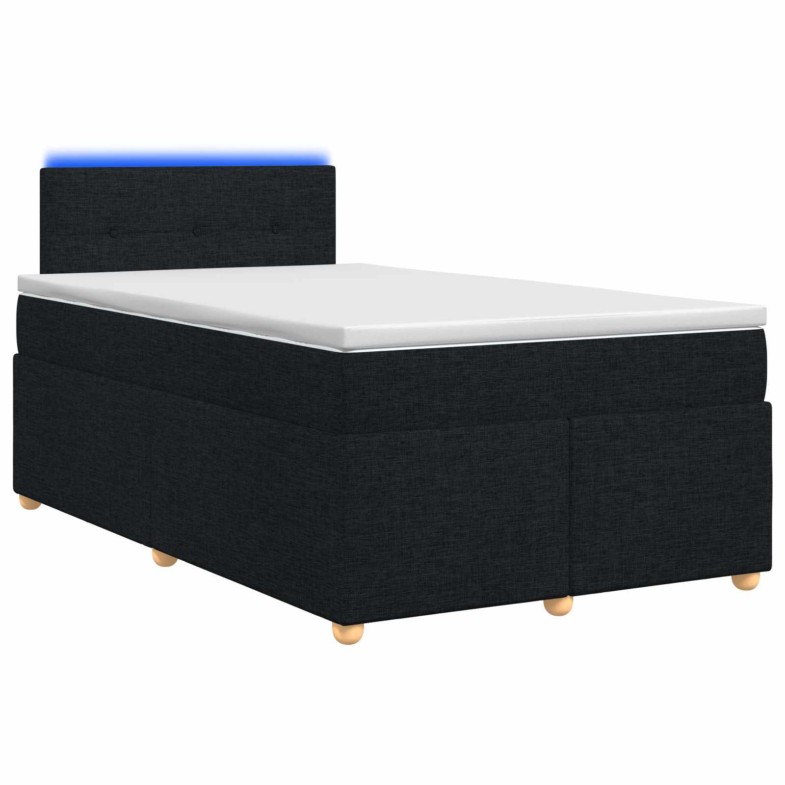 Boxspringbed met matras met hoofdeinde Zwart 120 x 190 cm Stof – afbeelding 1
