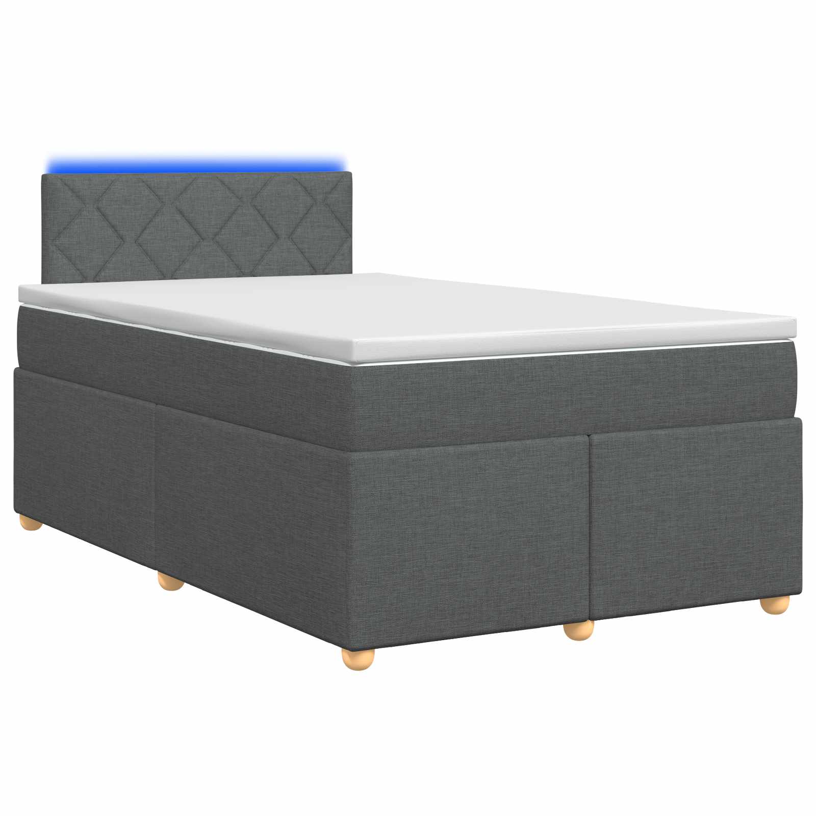 Boxspringbed met matras Donkergrijs 120 x 190 cm Stof