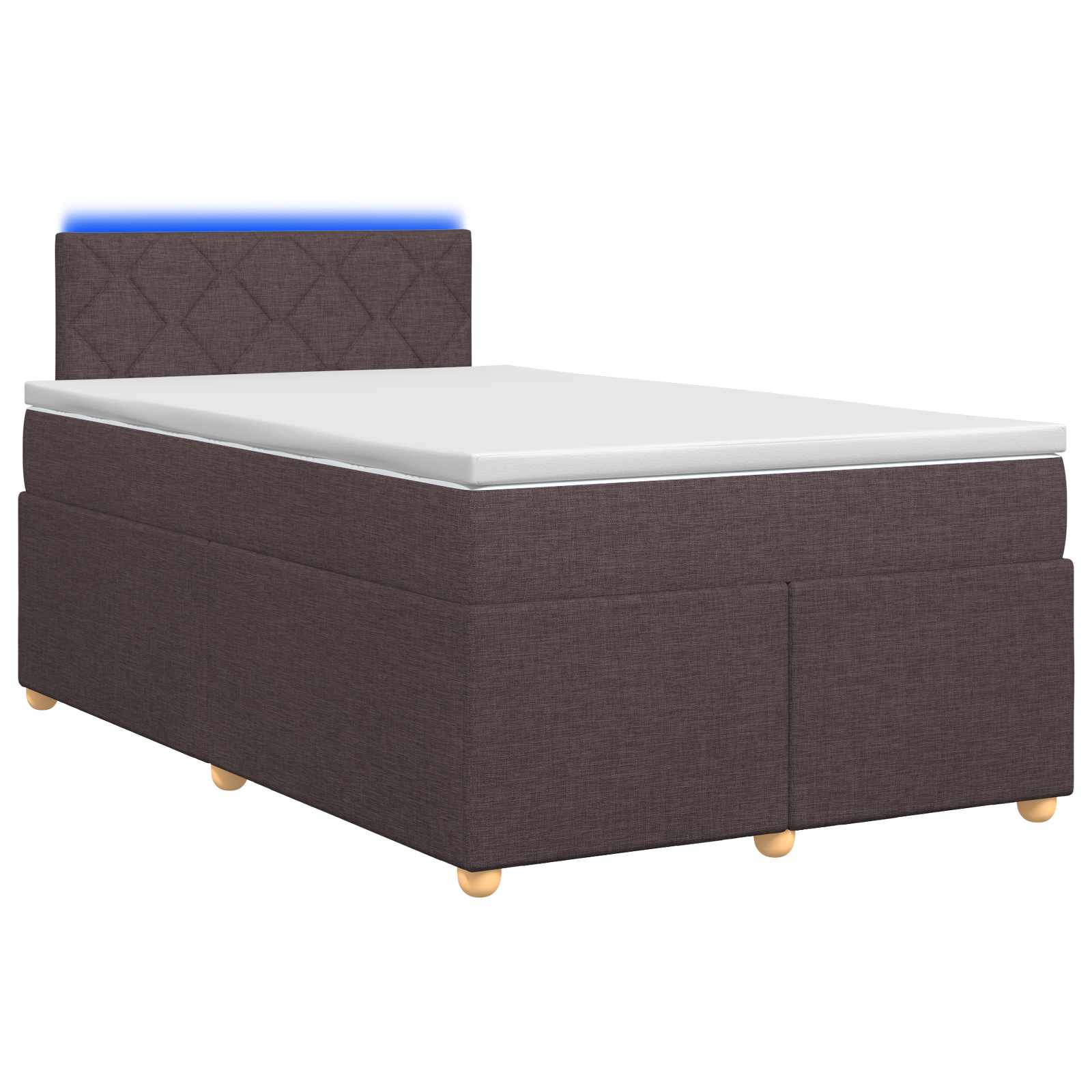 Boxspringbed met matras Donkerbruin 120 x 190 cm Stof