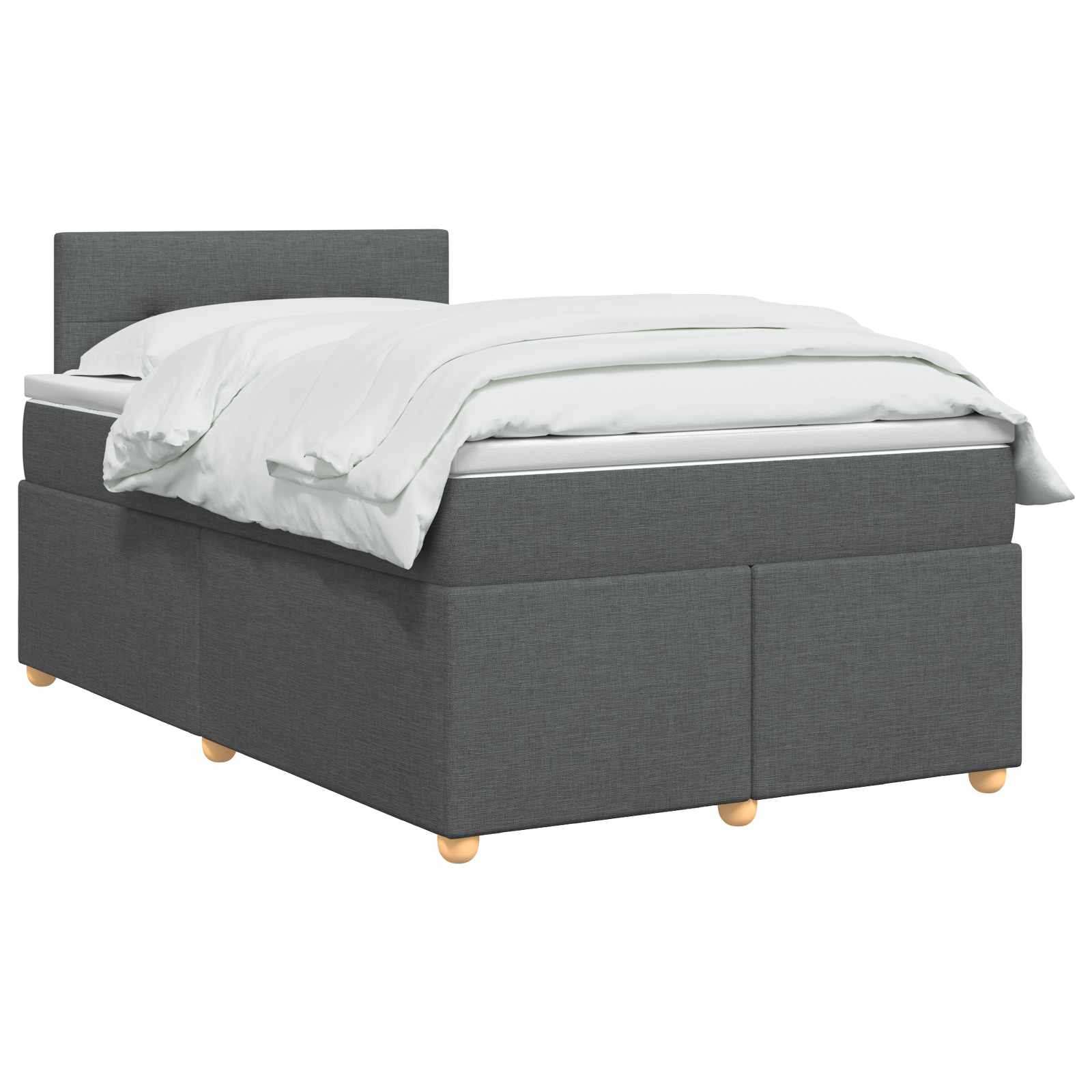 Boxspringbed met matras Donkergrijs 120 x 200 cm Stof – afbeelding 2
