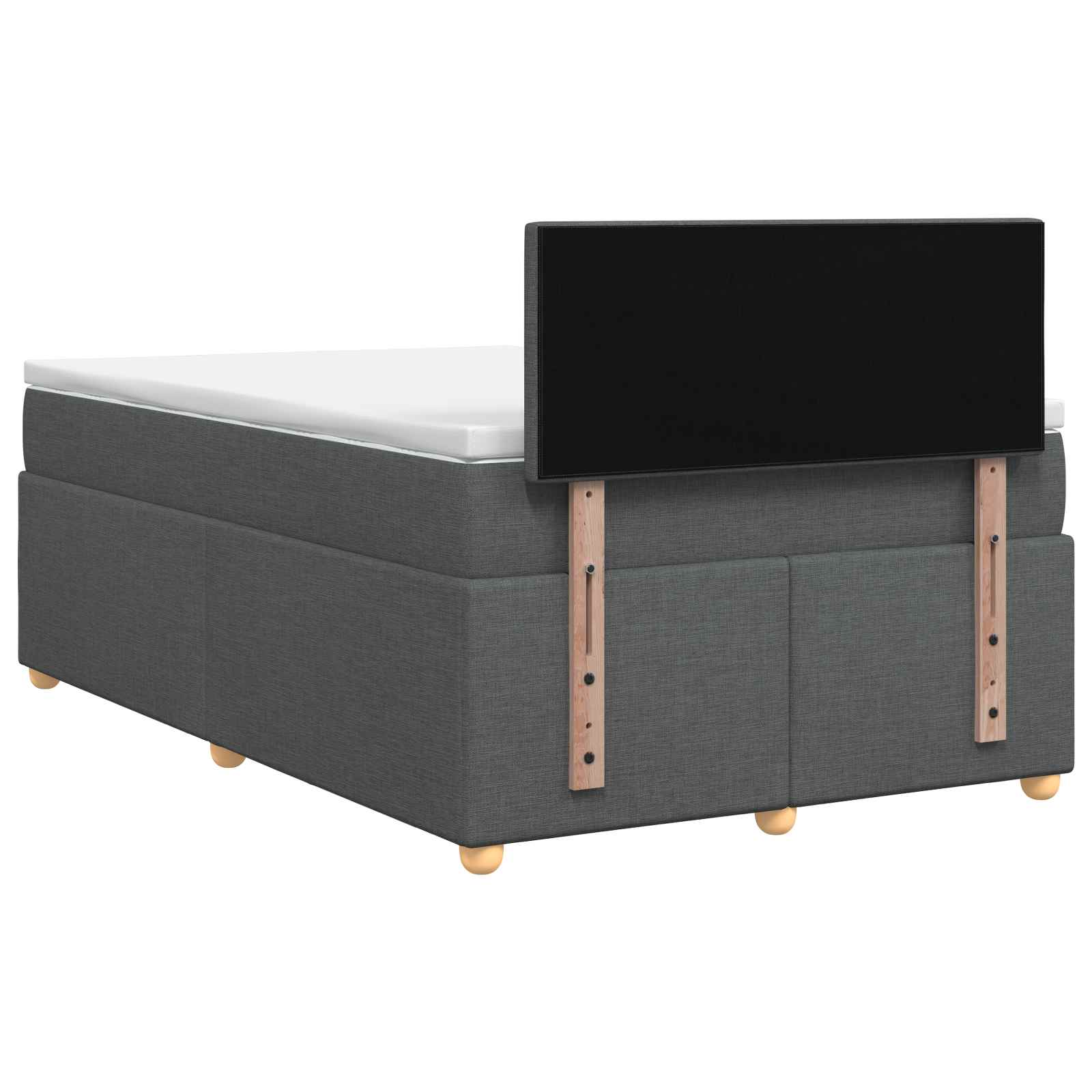Boxspringbed met matras Donkergrijs 120 x 200 cm Stof – afbeelding 7