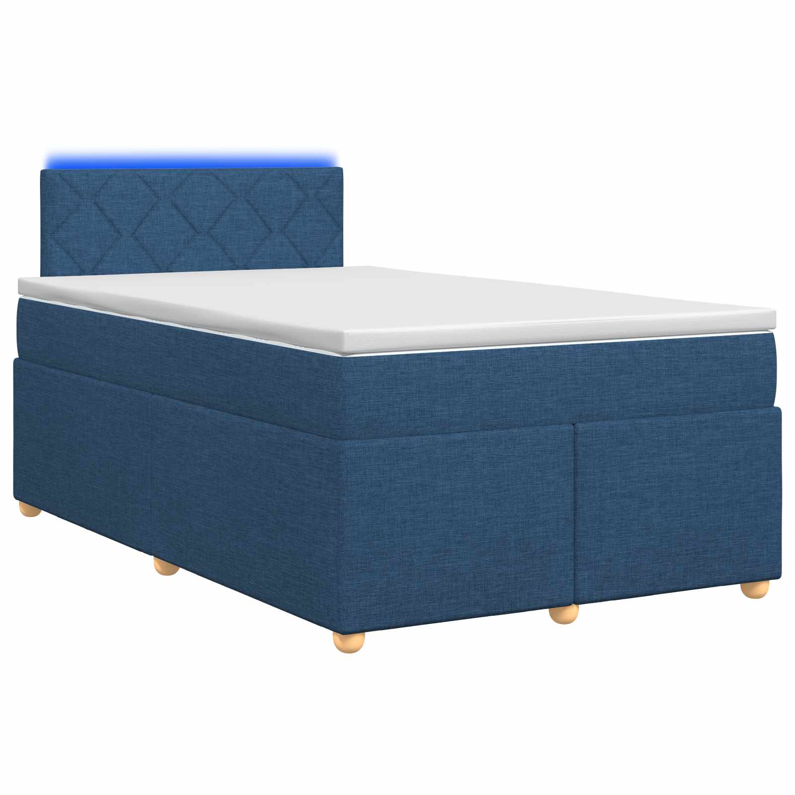 Boxspringbed met matras met hoofdeinde Blauw 120 x 200 cm Stof