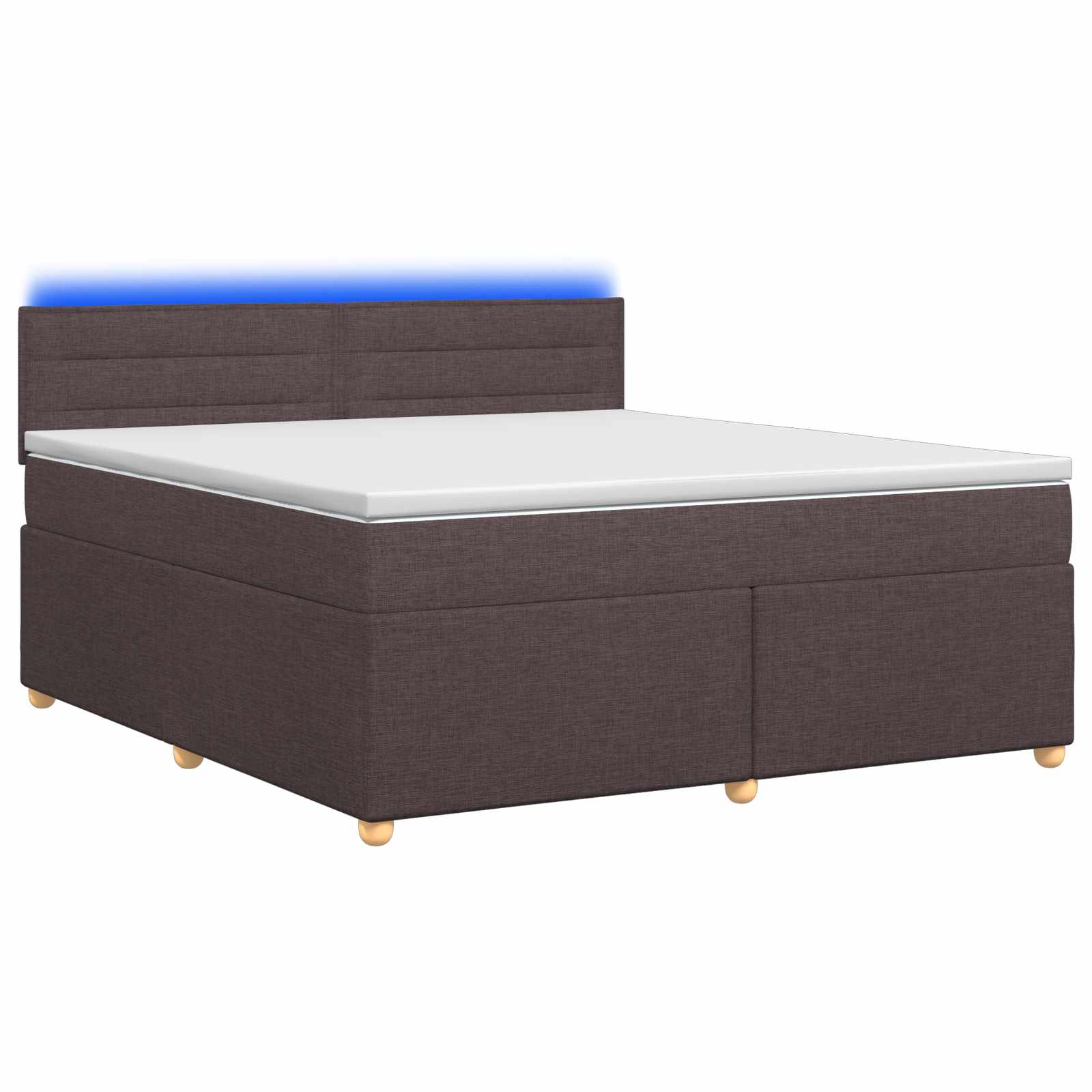 Boxspringbed met matras Donkerbruin 140 x 190 cm Stof – afbeelding 2