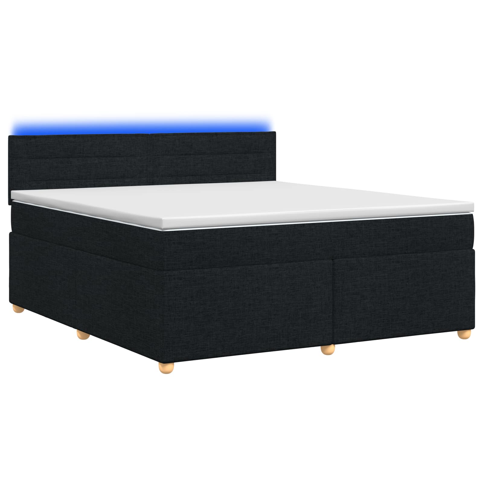 Boxspringbed met matras met hoofdeinde Zwart 140 x 200 cm Stof