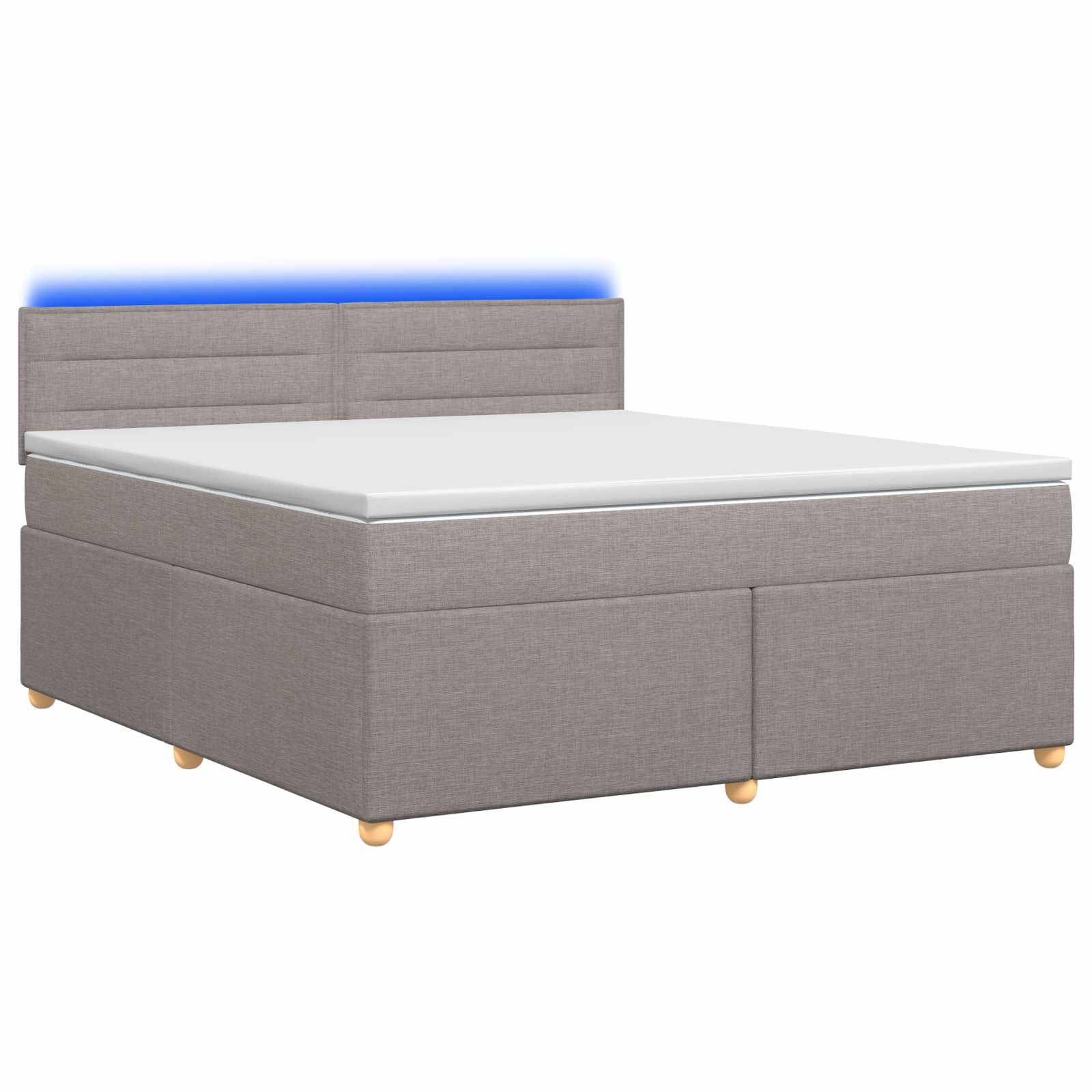 Boxspringbed met matras met hoofdeinde Taupe 160 x 200 cm Stof – afbeelding 2