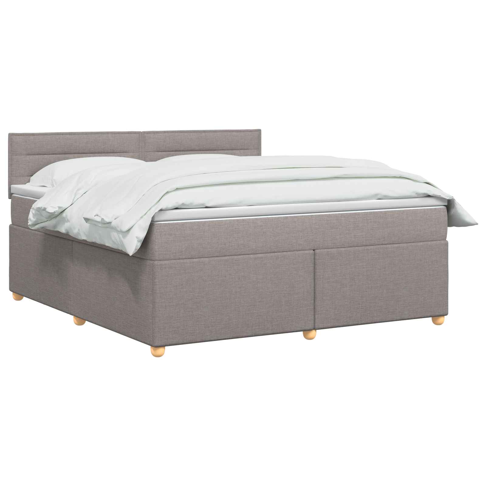 Boxspringbed met matras met hoofdeinde Taupe 160 x 200 cm Stof – afbeelding 3