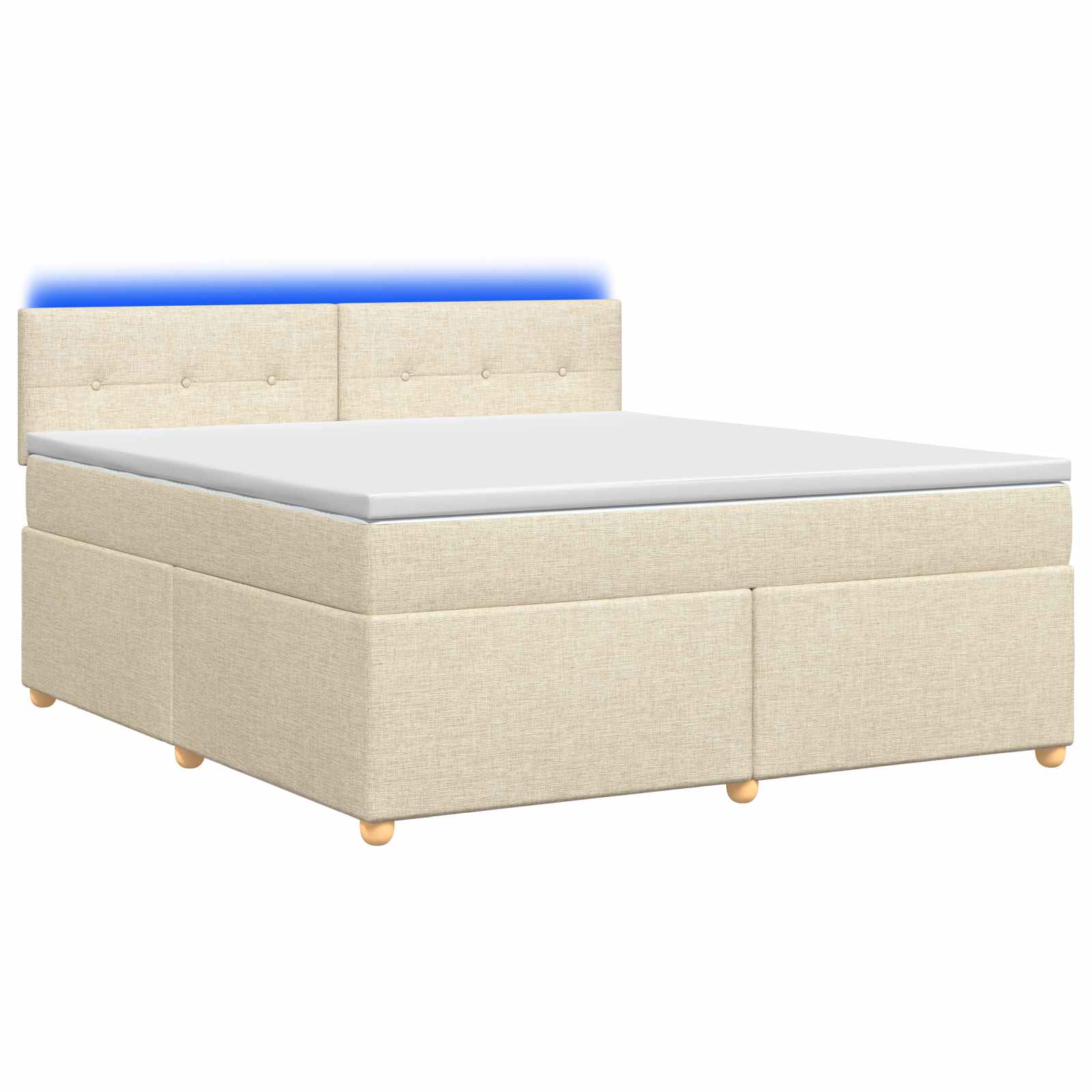 Boxspringbed met matras Crèmekleurig 160 x 200 cm Stof – afbeelding 2