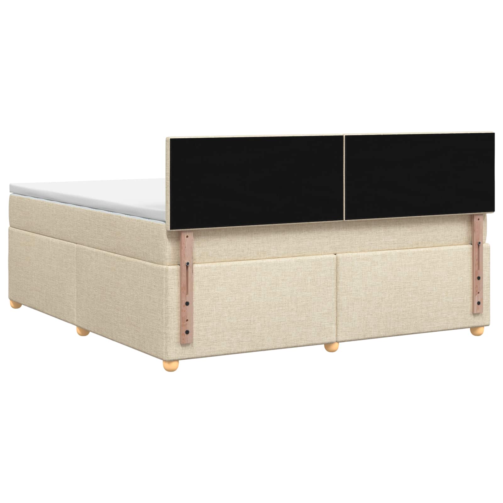 Boxspringbed met matras Crèmekleurig 160 x 200 cm Stof – afbeelding 8