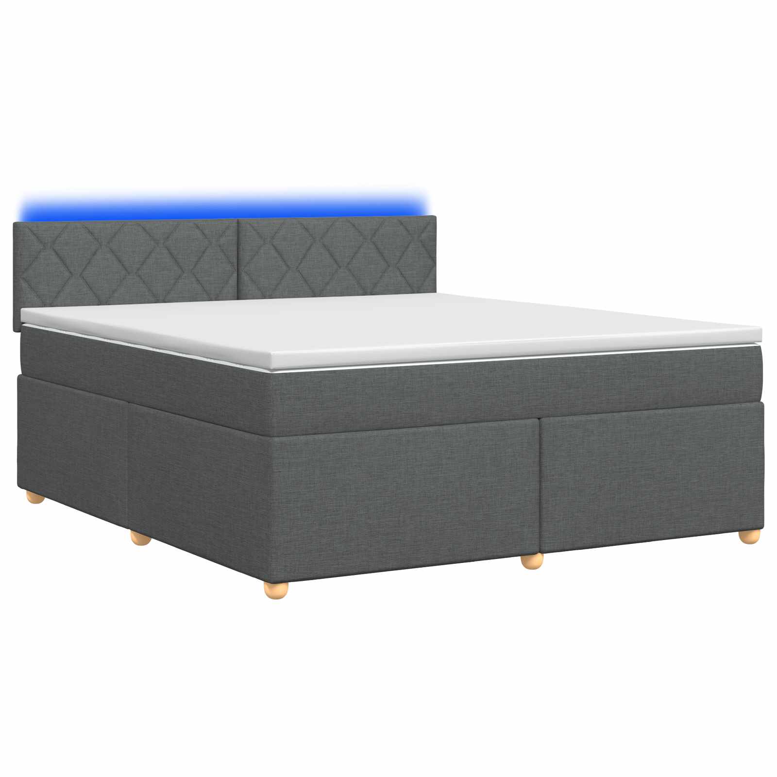 Boxspringbed met matras Donkergrijs 160 x 200 cm Stof – afbeelding 2