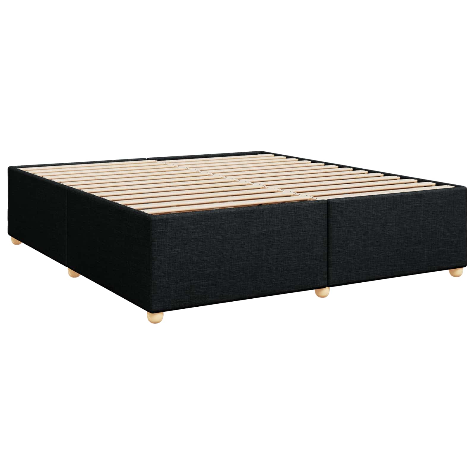 Boxspringbed met matras met hoofdeinde Zwart 200 x 200 cm Stof – afbeelding 5
