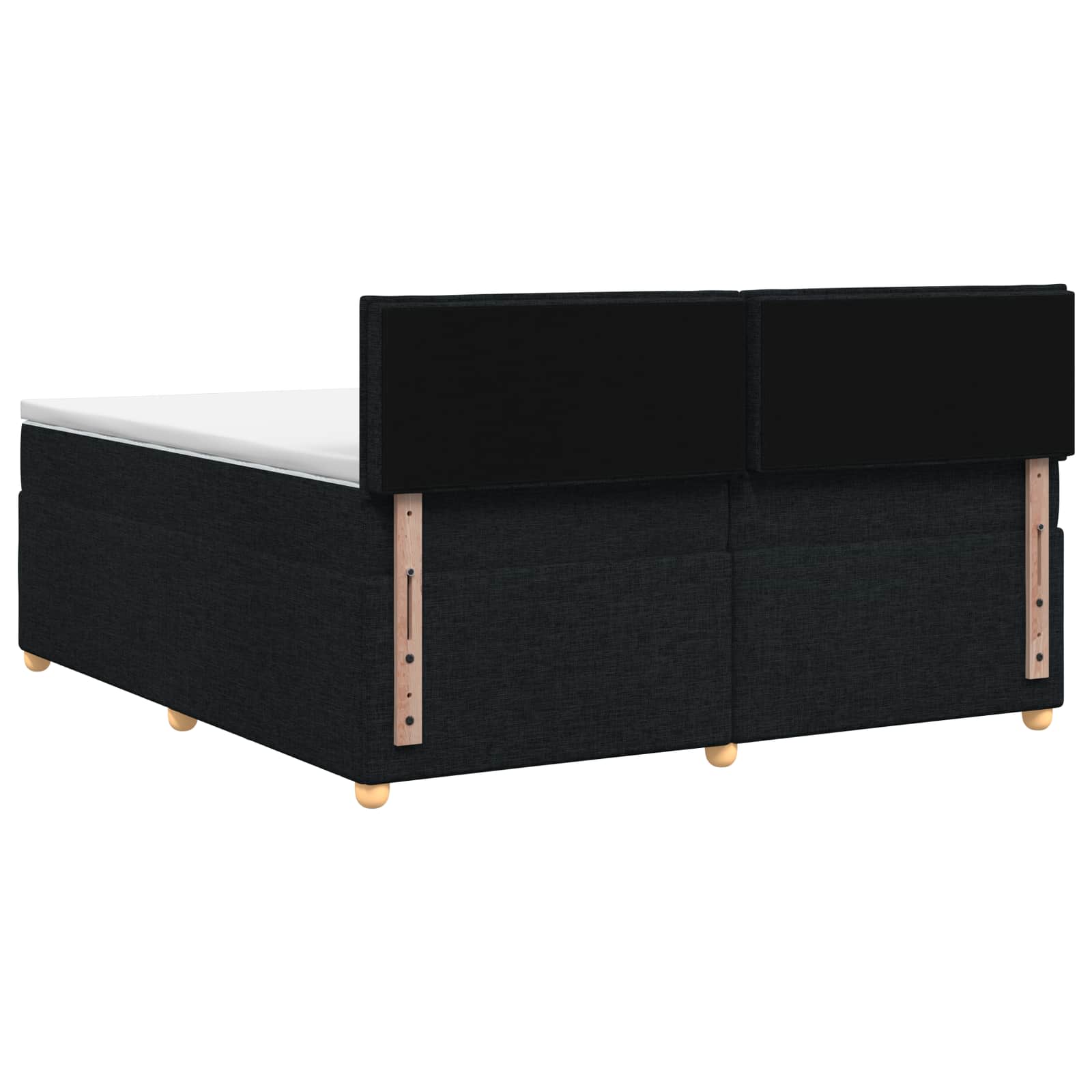 Boxspringbed met matras met hoofdeinde Zwart 200 x 200 cm Stof – afbeelding 8