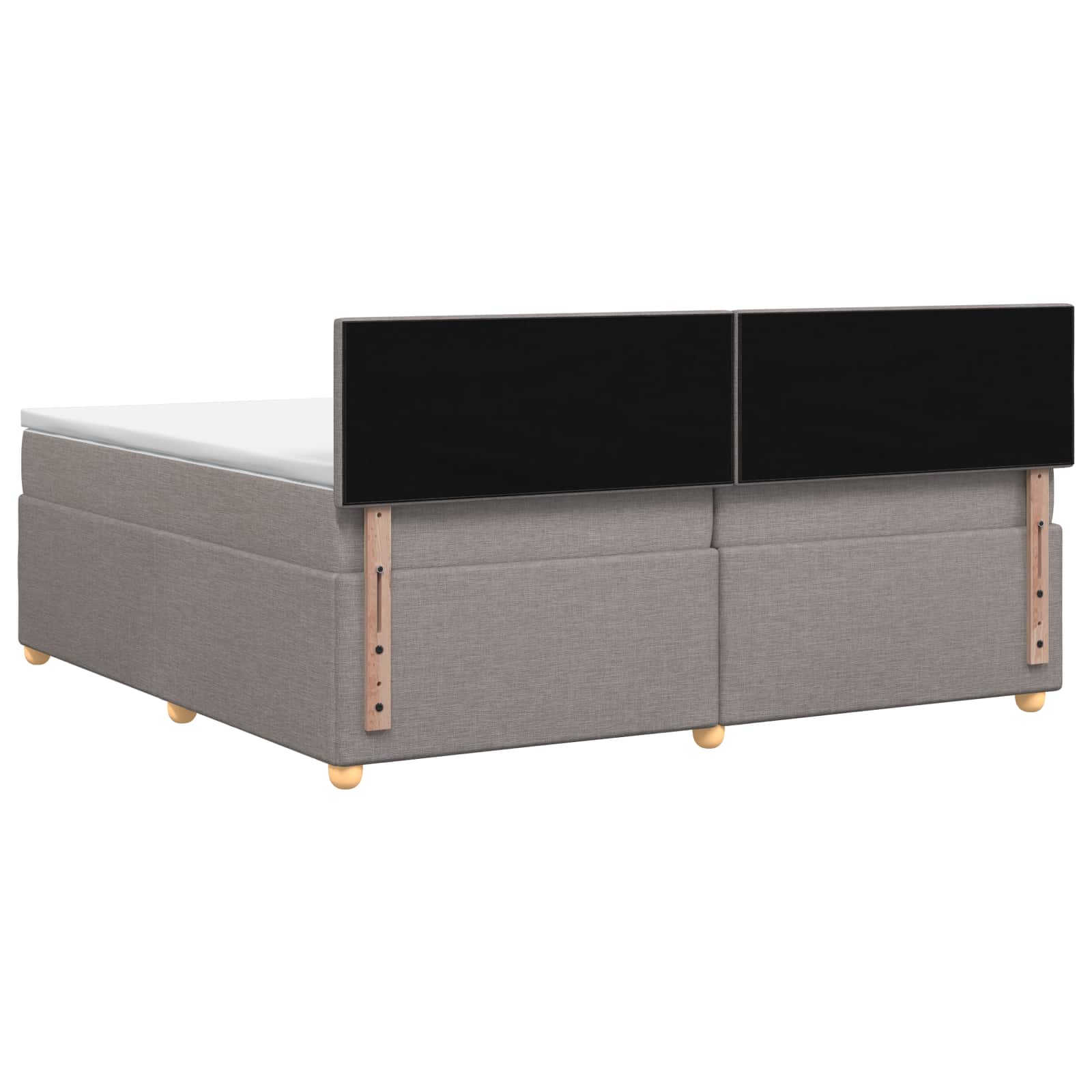 Boxspringbed met matras met hoofdeinde Taupe 200 x 200 cm Stof – afbeelding 8