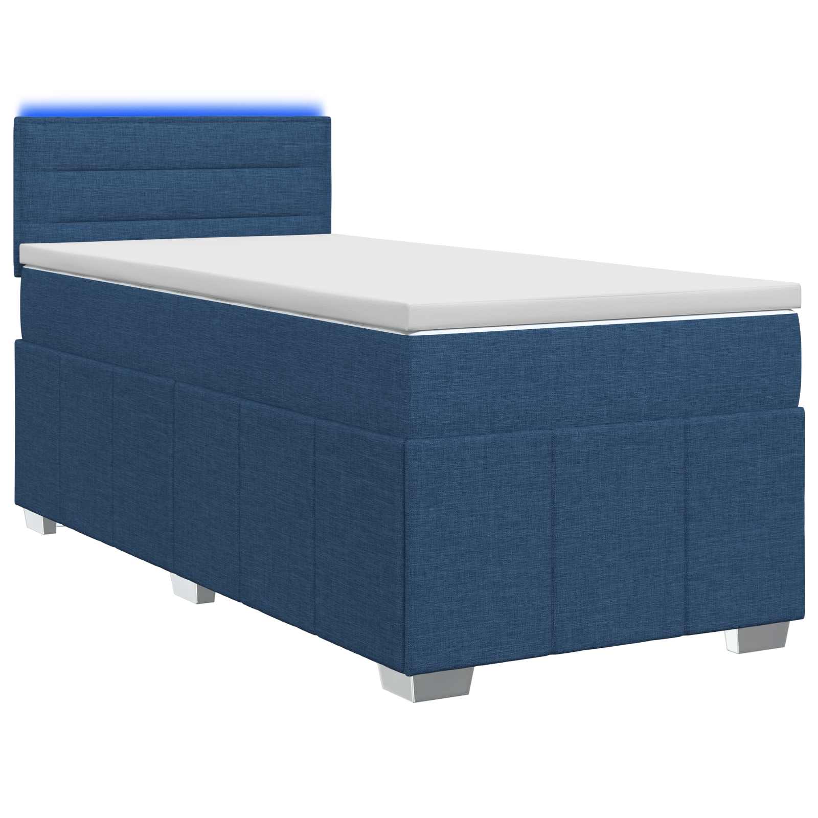 Boxspringbed met matras met hoofdeinde Blauw 80 x 200 cm Stof