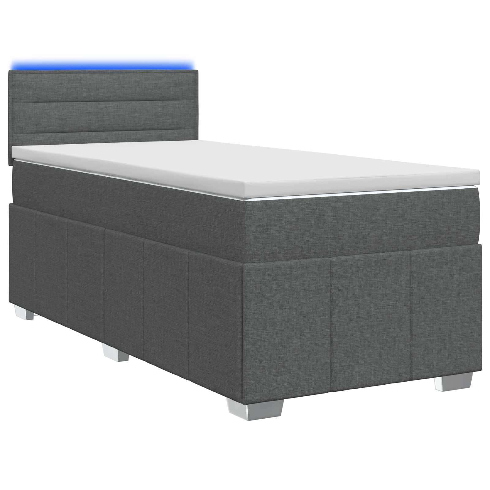 Boxspringbed met matras Donkergrijs 90 x 190 cm Stof – afbeelding 1
