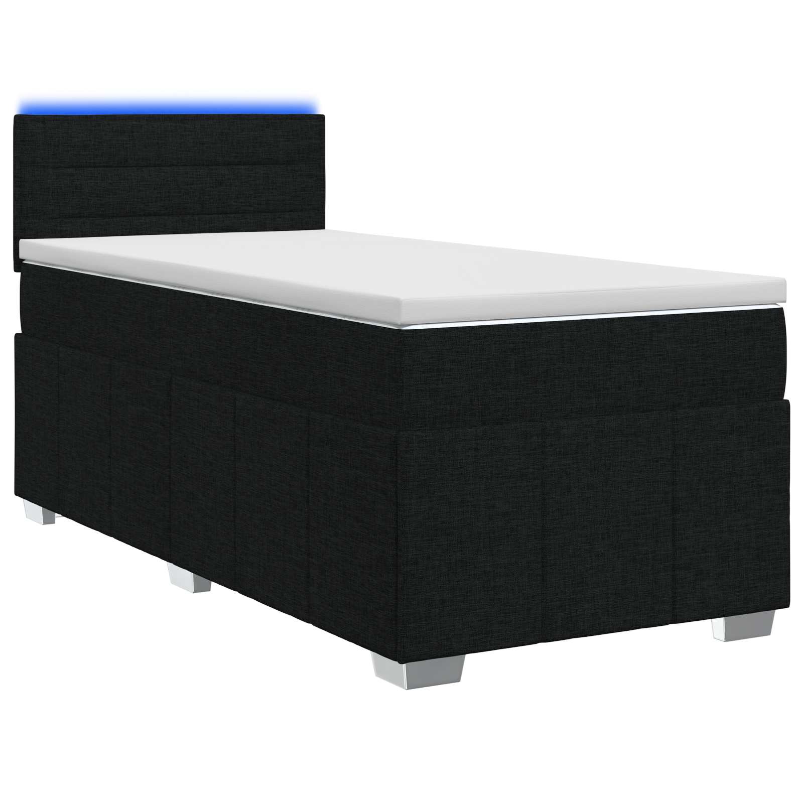 Boxspringbed met matras met hoofdeinde Zwart 90 x 190 cm Stof