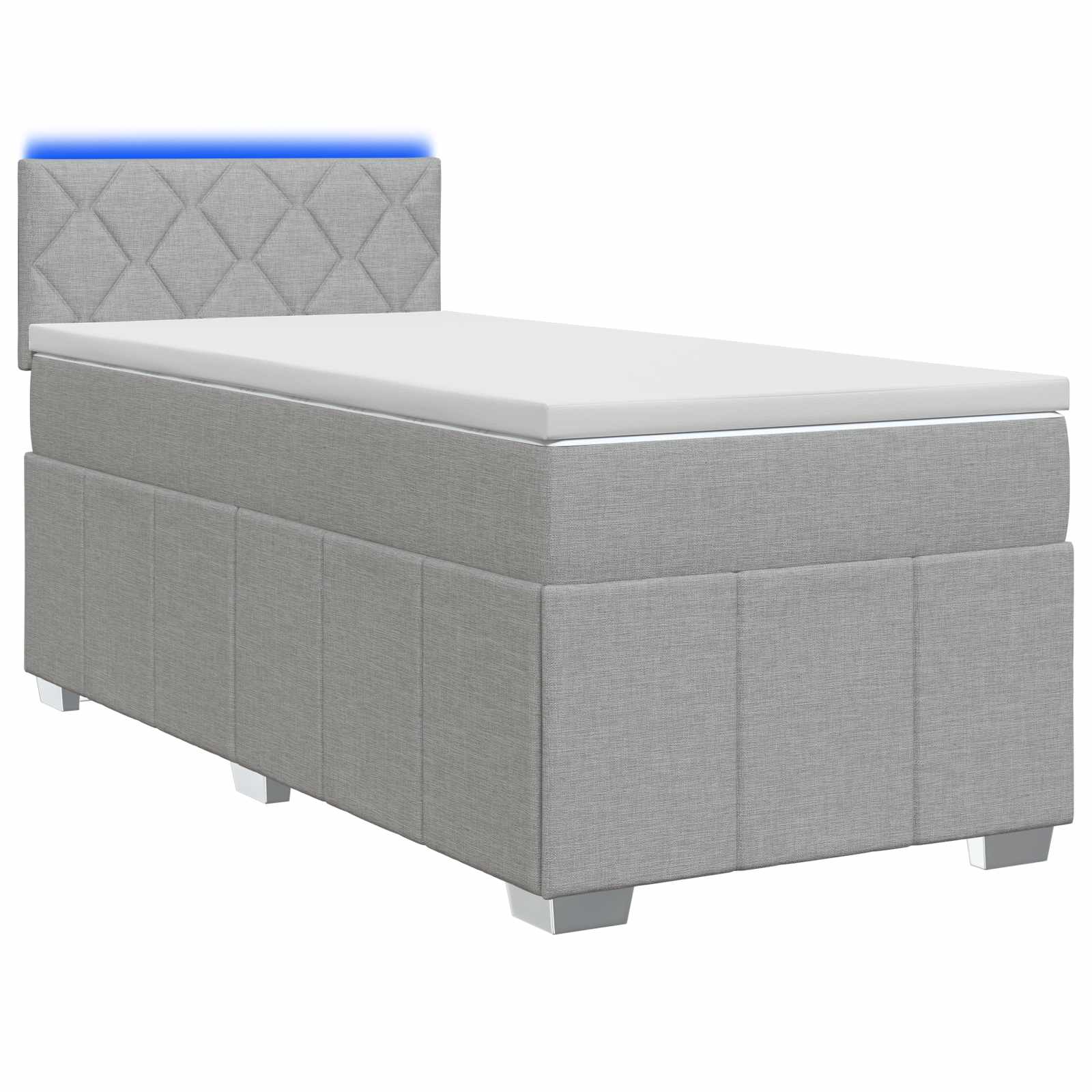 Boxspringbed met matras Lichtgrijs 90 x 190 cm Stof