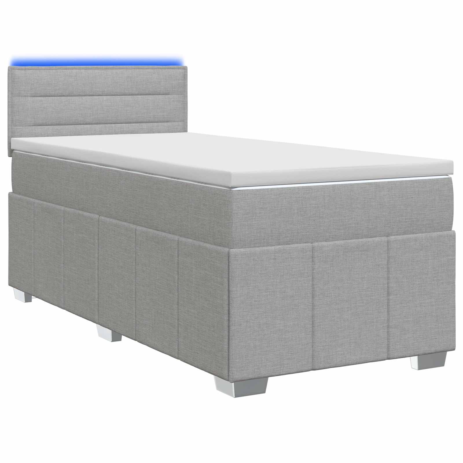 Boxspringbed met matras Lichtgrijs 90 x 200 cm Stof – afbeelding 1