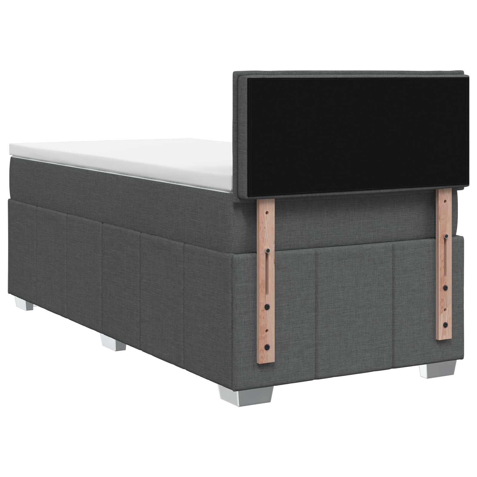 Boxspringbed met matras Donkergrijs 90 x 200 cm Stof – afbeelding 7