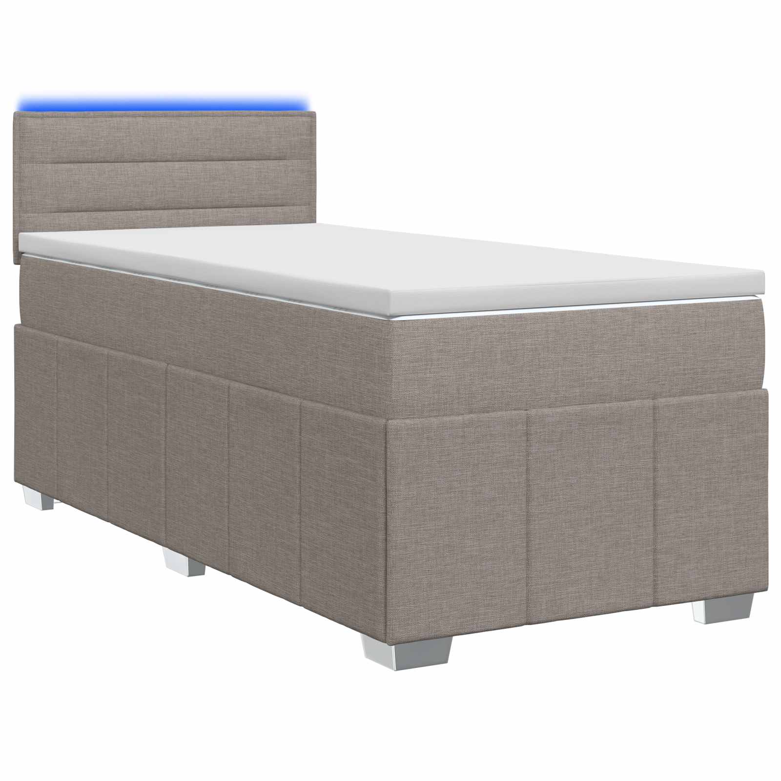 Boxspringbed met matras met hoofdeinde Taupe 90 x 200 cm Stof – afbeelding 1