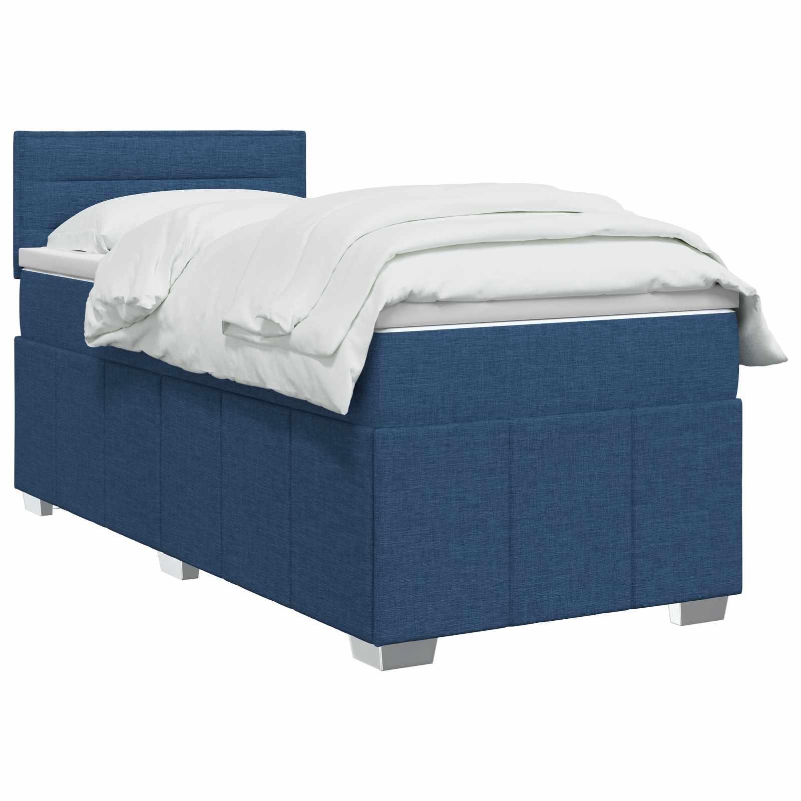 Boxspringbed met matras met hoofdeinde Blauw 90 x 200 cm Stof – afbeelding 2