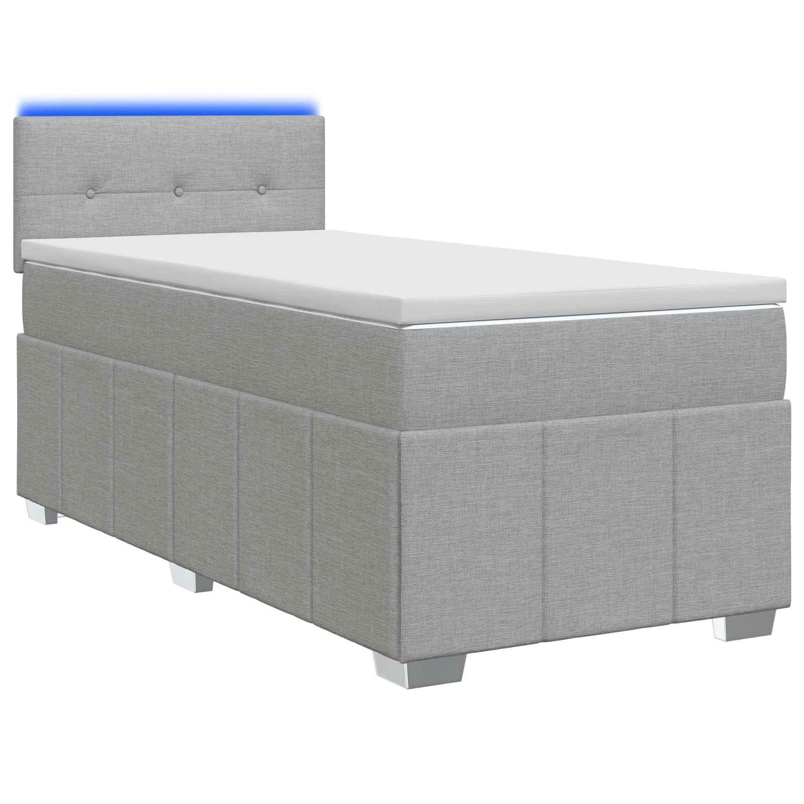 Boxspringbed met matras Lichtgrijs 90 x 200 cm Stof – afbeelding 1