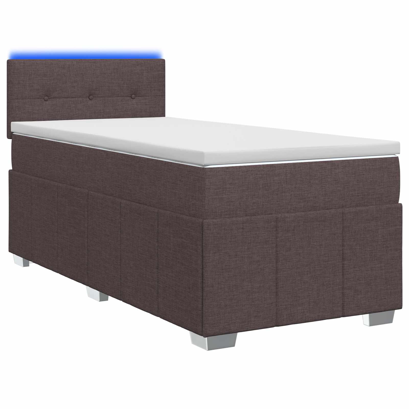 Boxspringbed met matras Donkerbruin 90 x 200 cm Stof – afbeelding 1