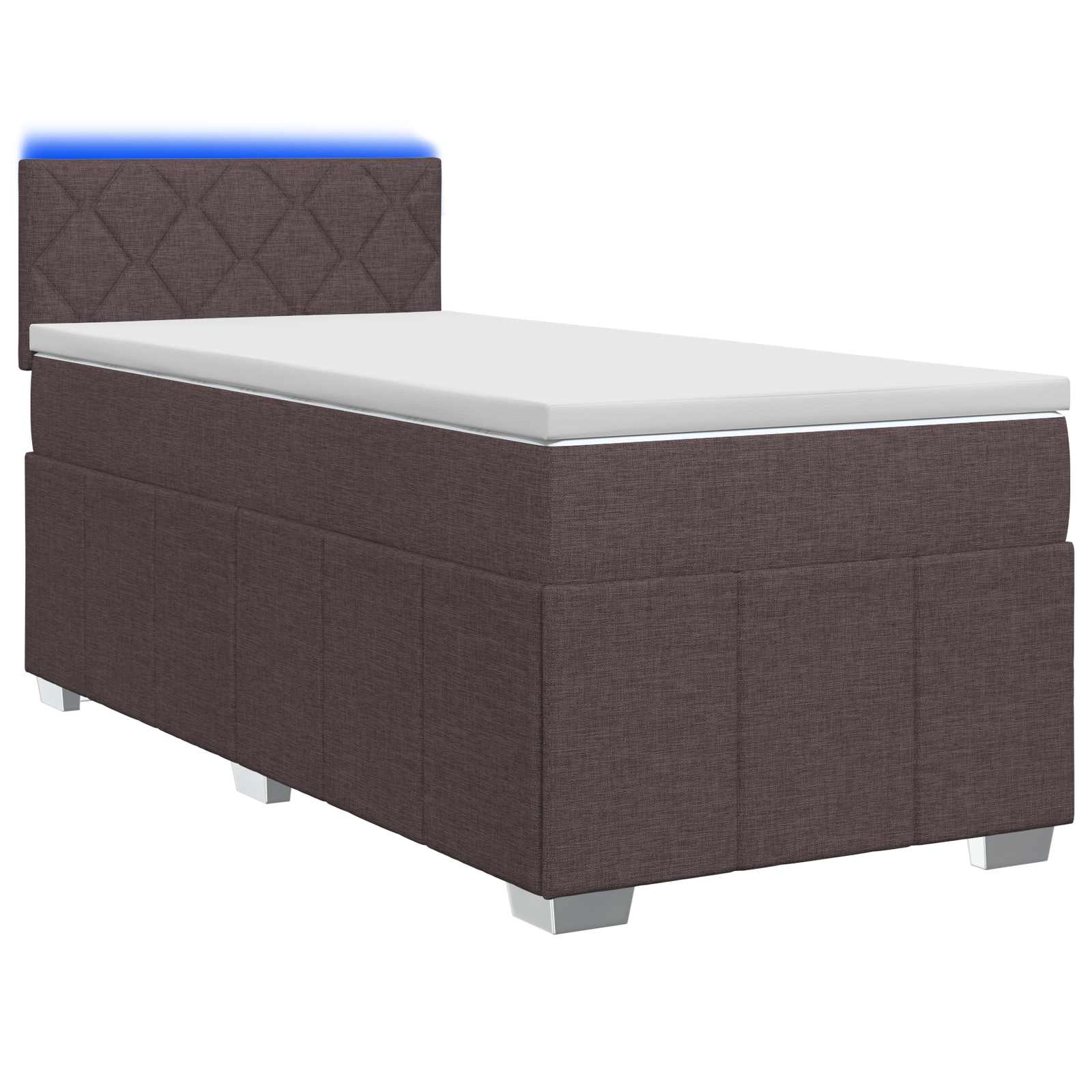 Boxspringbed met matras Donkerbruin 90 x 200 cm Stof – afbeelding 1