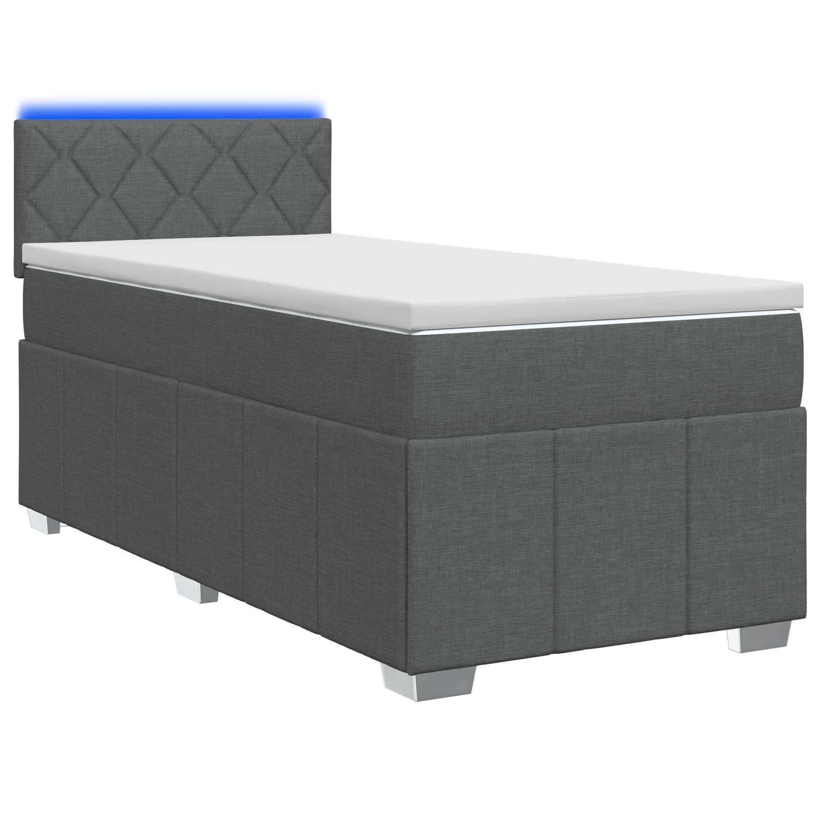 Boxspringbed met matras Donkergrijs 100 x 200 cm Stof