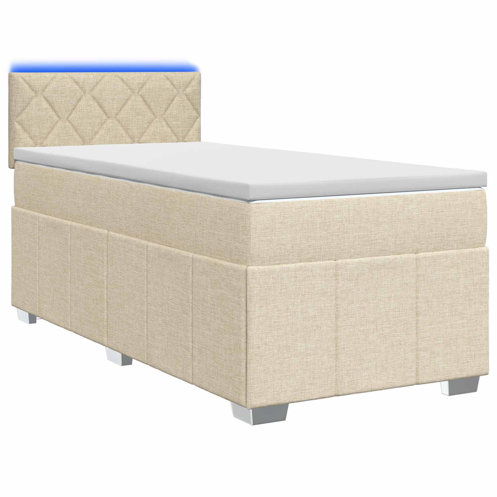 Boxspringbed met matras Crèmekleurig 100 x 200 cm Stof