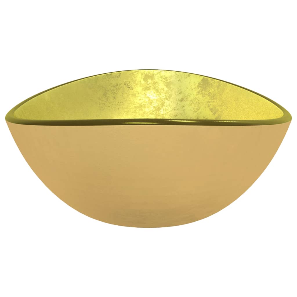 Wasbak 54,5x35x15,5 cm gehard glas goudkleurig – afbeelding 4