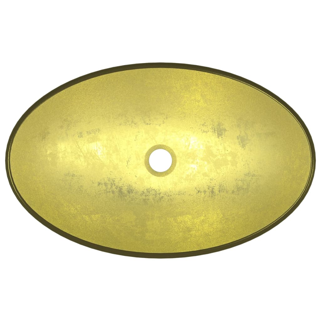 Wasbak 54,5x35x15,5 cm gehard glas goudkleurig – afbeelding 5