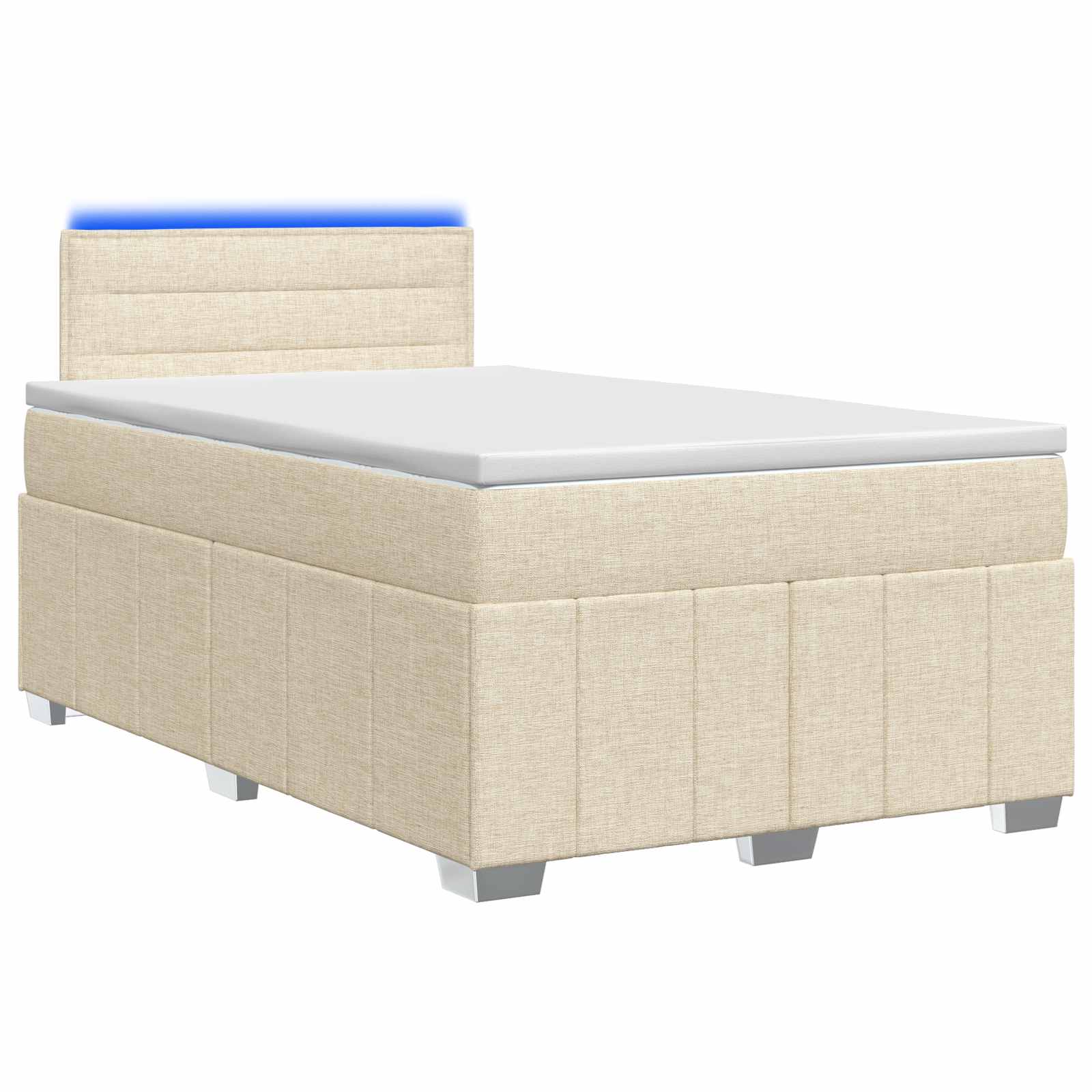 Boxspringbed met matras Crèmekleurig 120 x 190 cm Stof – afbeelding 1
