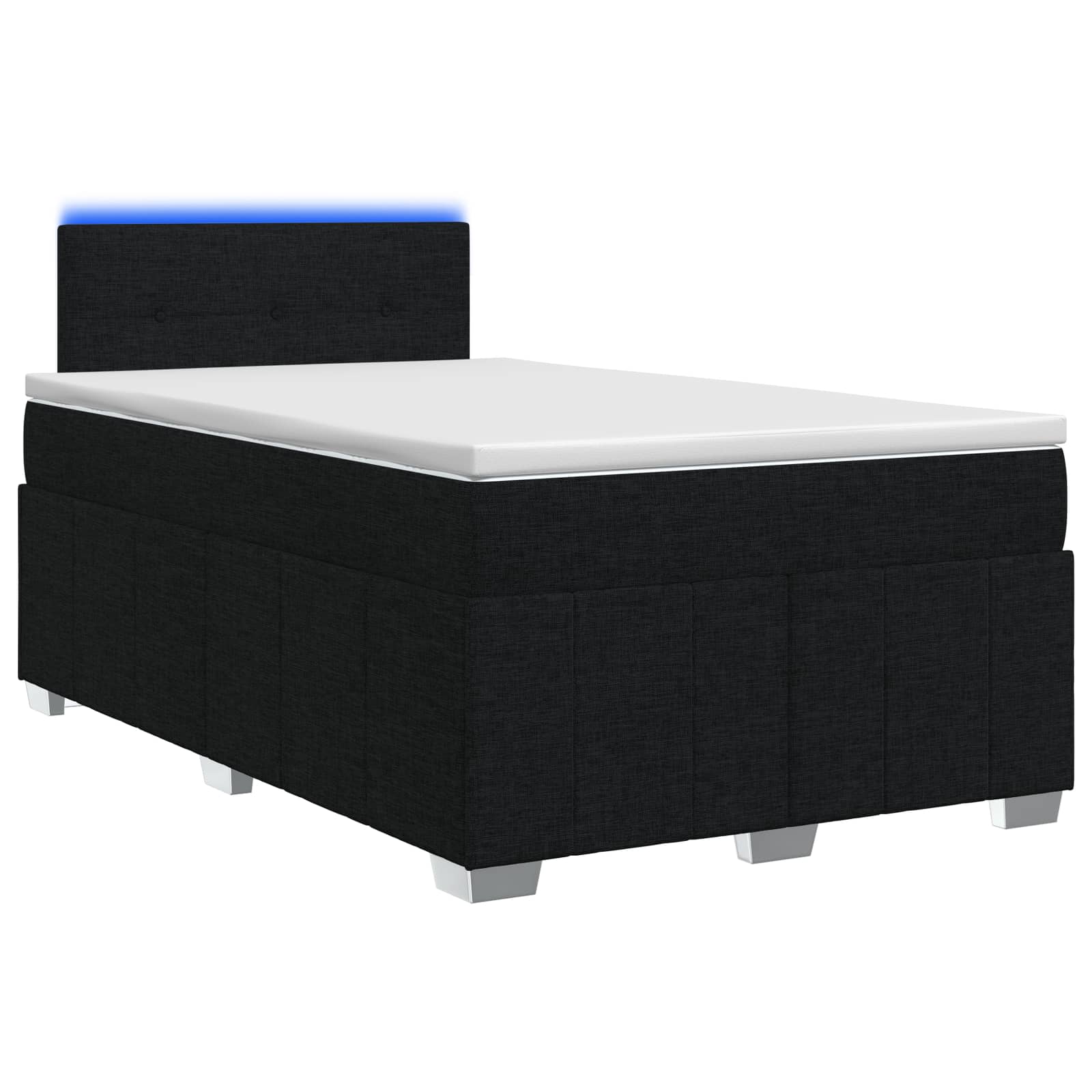 Boxspringbed met matras met hoofdeinde Zwart 120 x 190 cm Stof – afbeelding 1