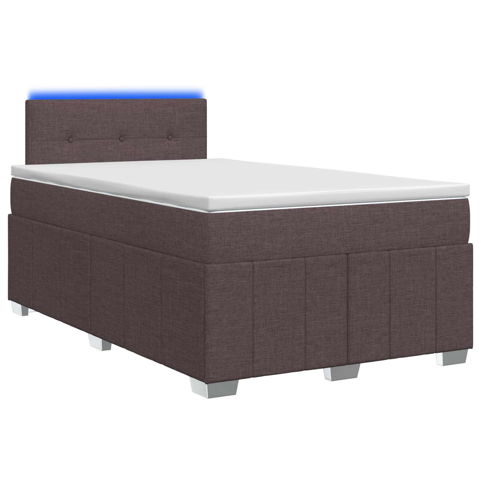 Boxspringbed met matras Donkerbruin 120 x 190 cm Stof – afbeelding 1