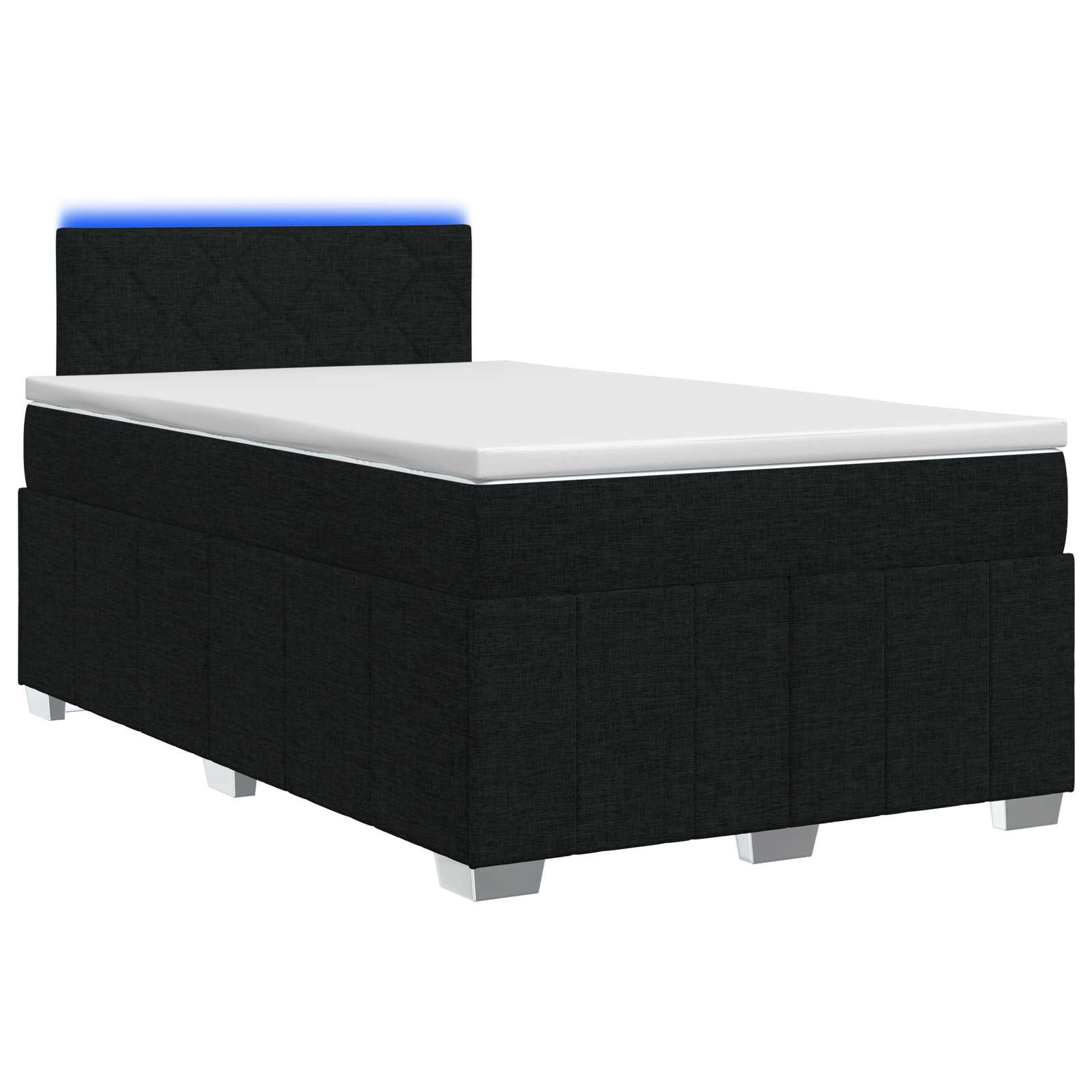 Boxspringbed met matras met hoofdeinde Zwart 120 x 190 cm Stof – afbeelding 1