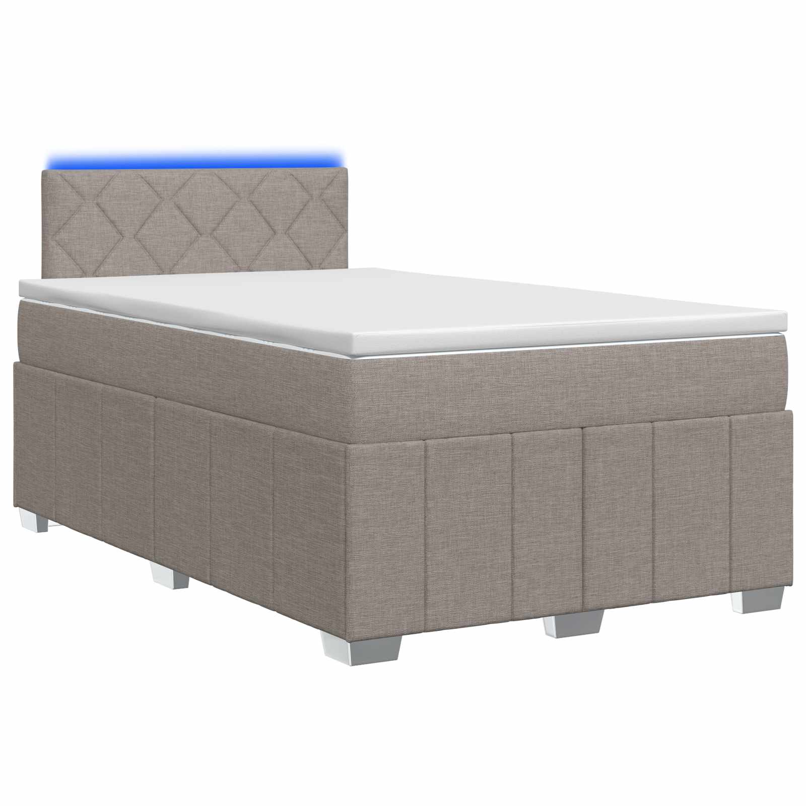 Boxspringbed met matras met hoofdeinde Taupe 120 x 190 cm Stof – afbeelding 1