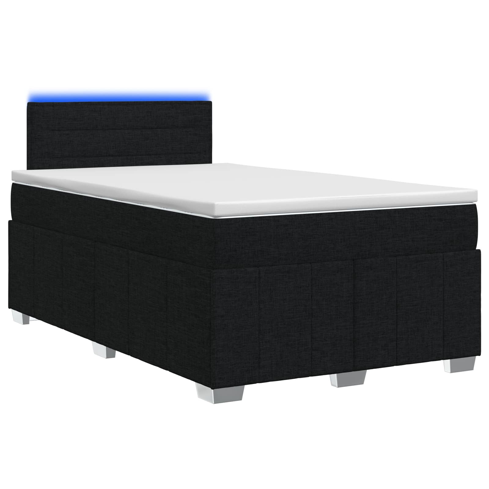 Boxspringbed met matras met hoofdeinde Zwart 120 x 200 cm Stof – afbeelding 1