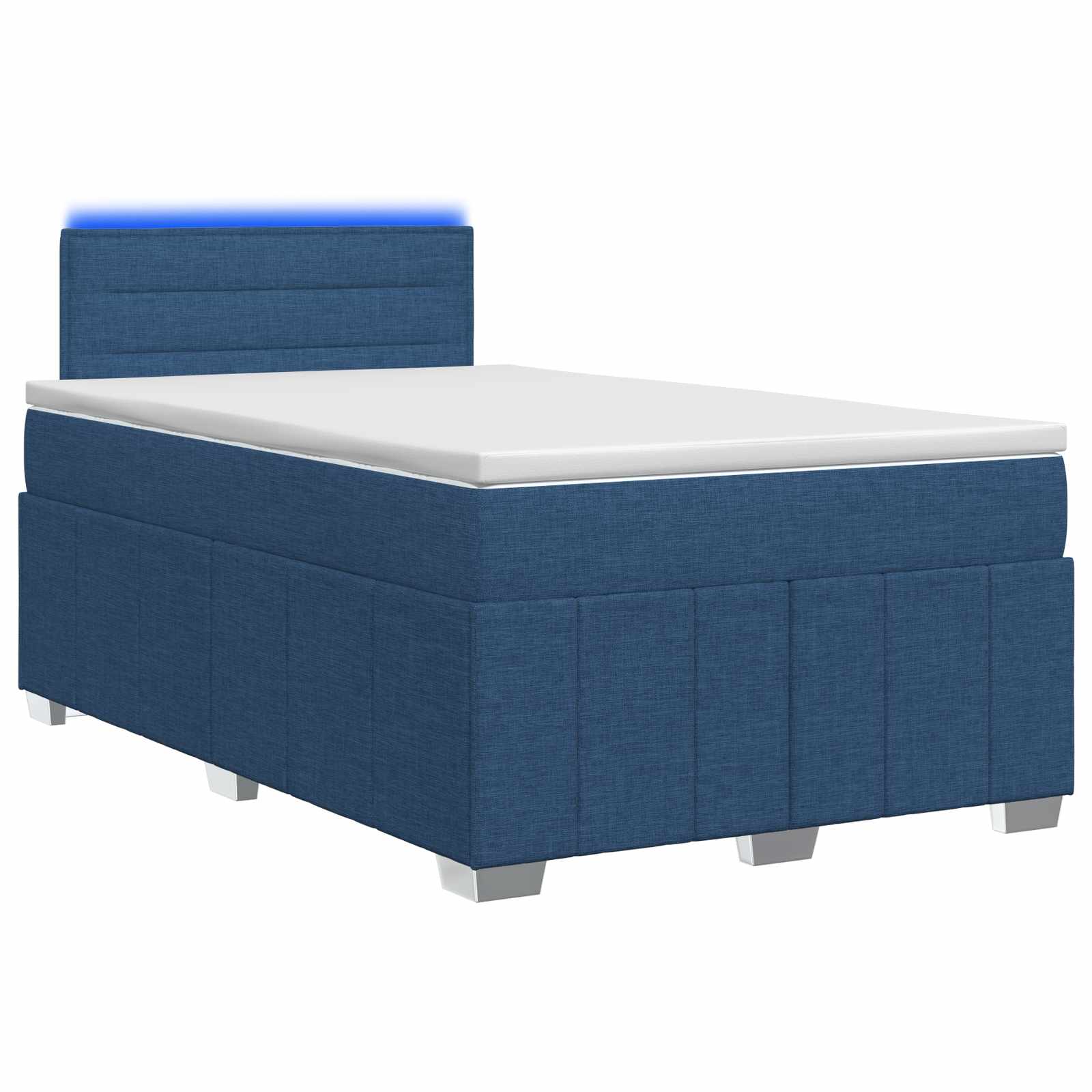 Boxspringbed met matras met hoofdeinde Blauw 120 x 200 cm Stof – afbeelding 1