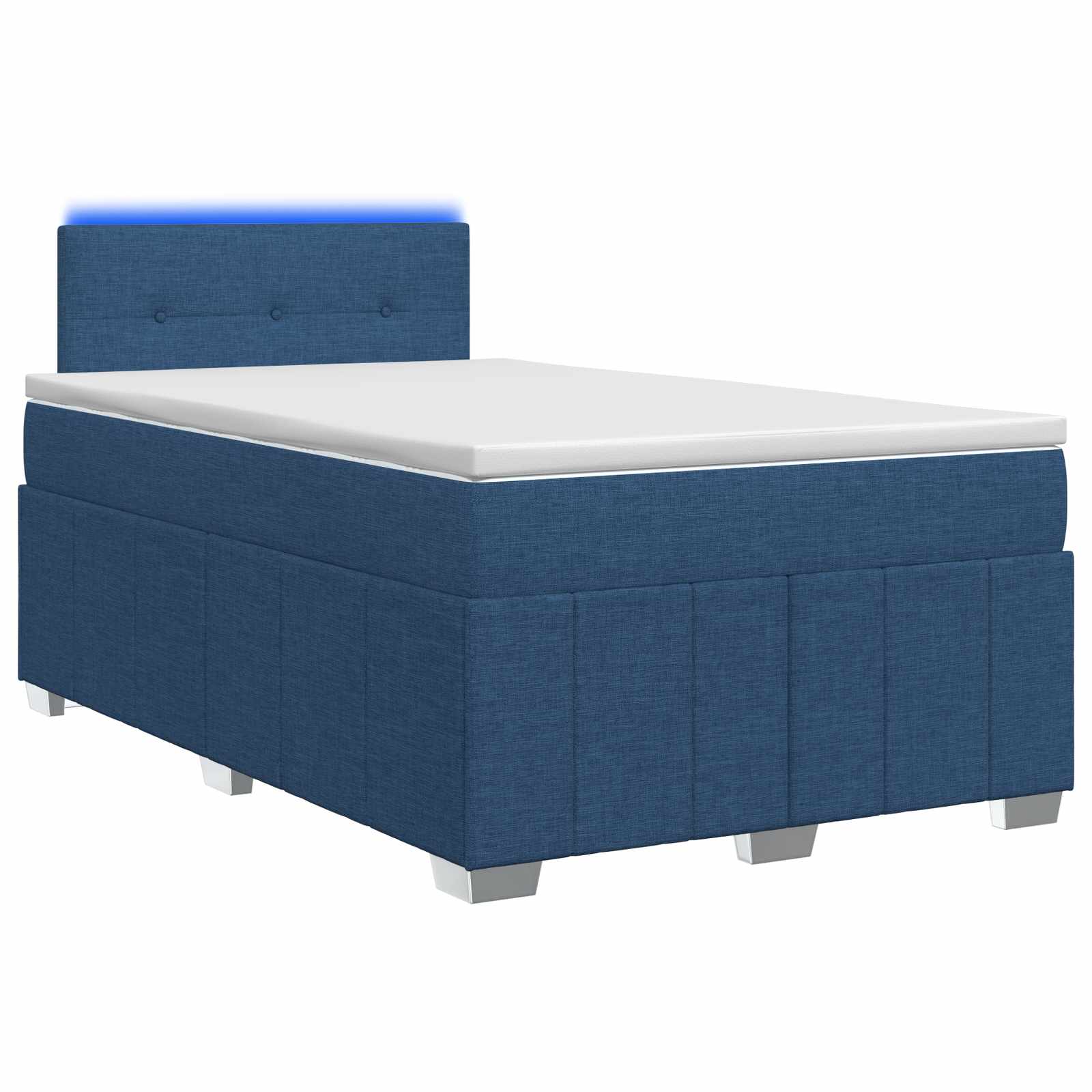 Boxspringbed met matras met hoofdeinde Blauw 120 x 200 cm Stof – afbeelding 1