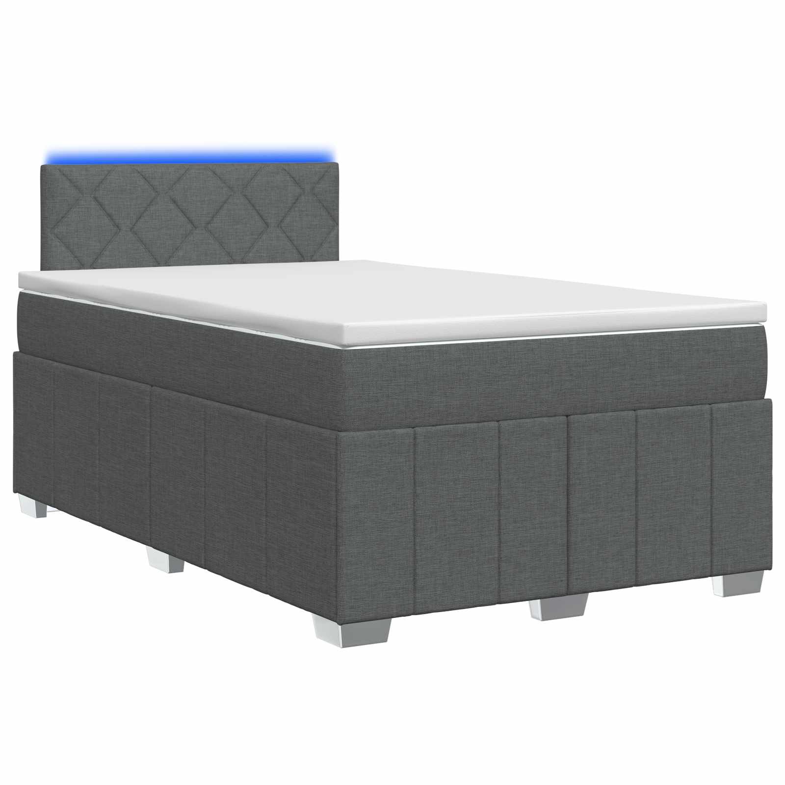 Boxspringbed met matras Donkergrijs 120 x 200 cm Stof – afbeelding 1