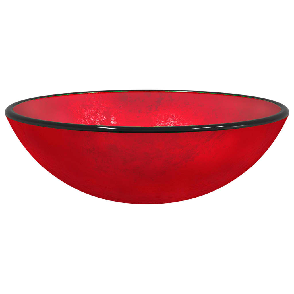 Wasbak 42x14 cm gehard glas rood – afbeelding 2