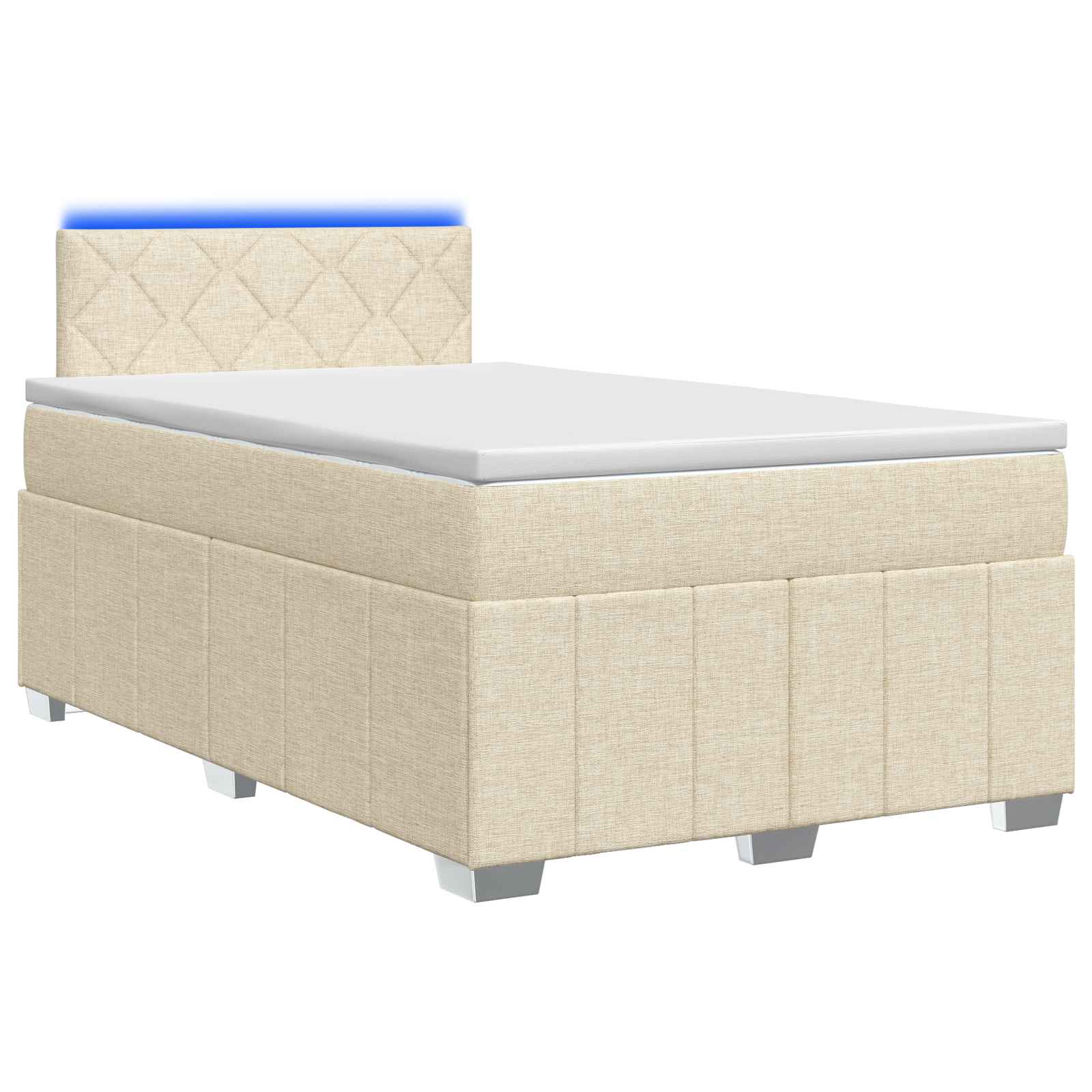 Boxspringbed met matras Crèmekleurig 120 x 200 cm Stof